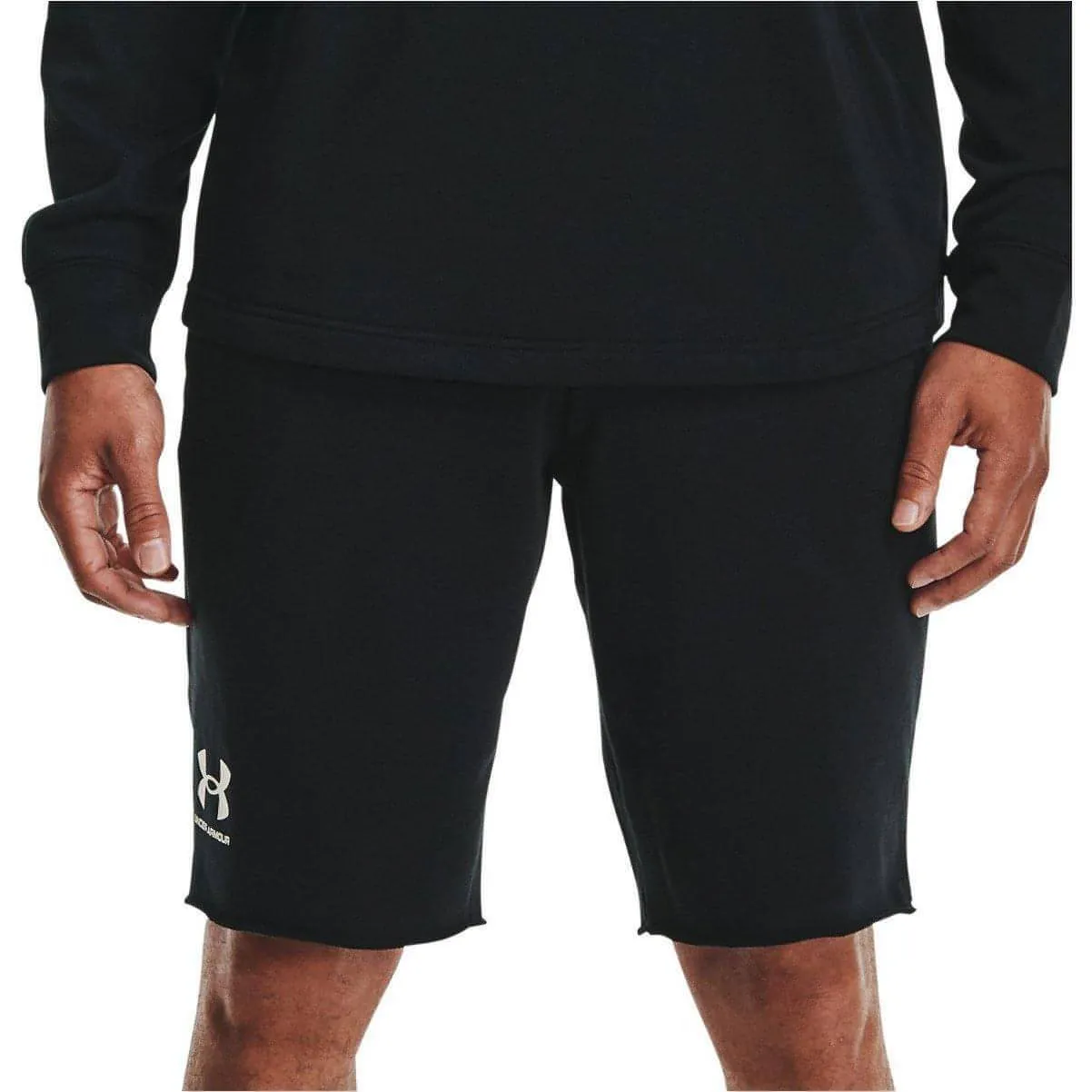 athletic clothing corduroy shorts Under Armour Rival Terry Mens Training Shorts - Black