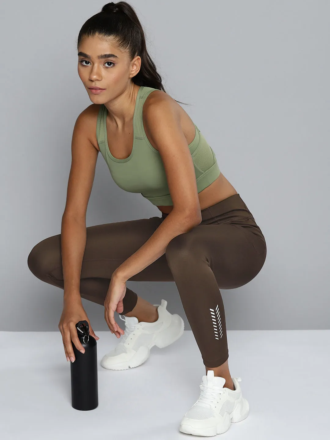 ALCIS Women Coffee Brown Solid Tights Non Irritating Seams Unisex Style Dance Practice