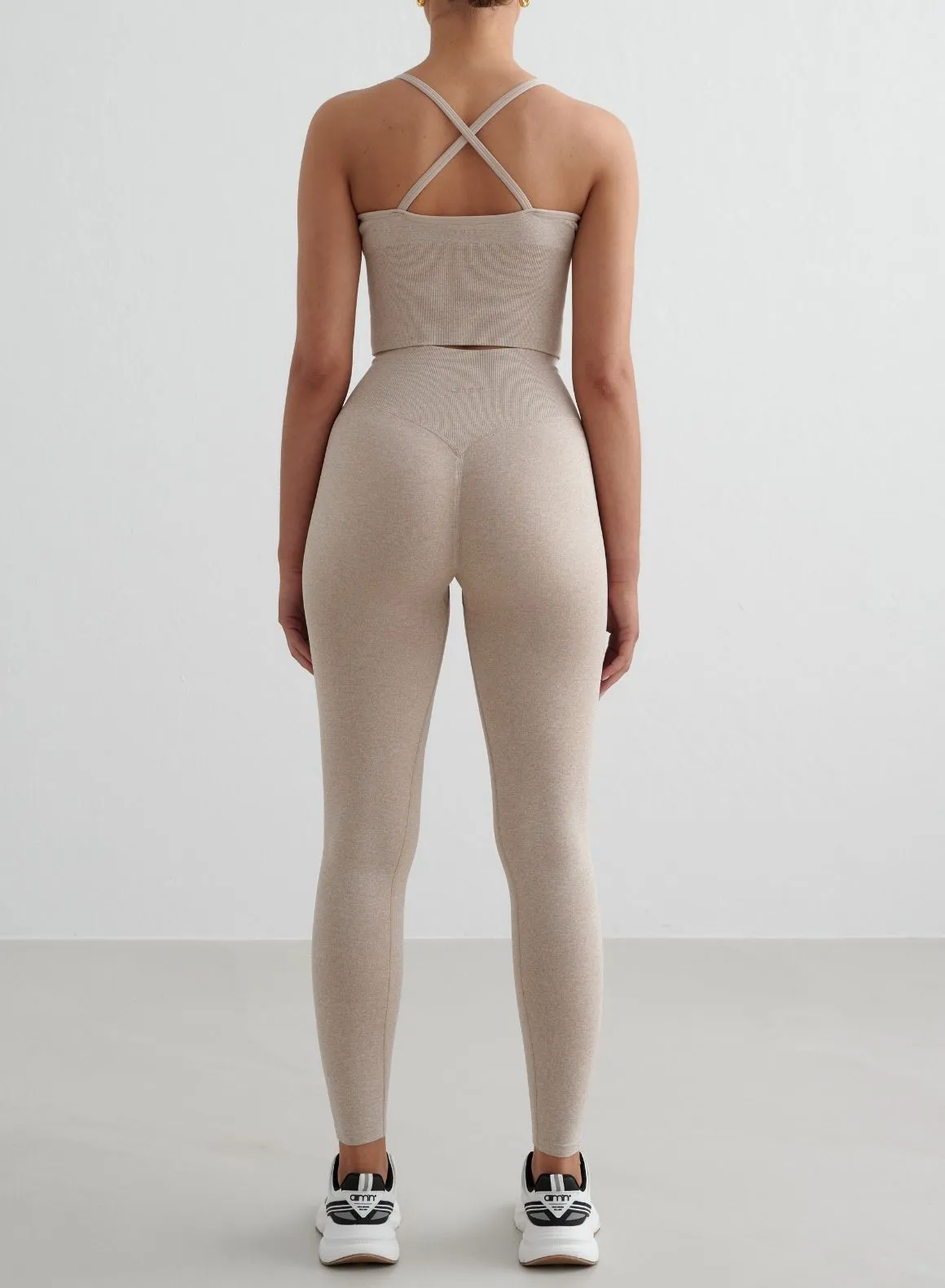 elastic waistband Beige Melange Shape Seamless Tights