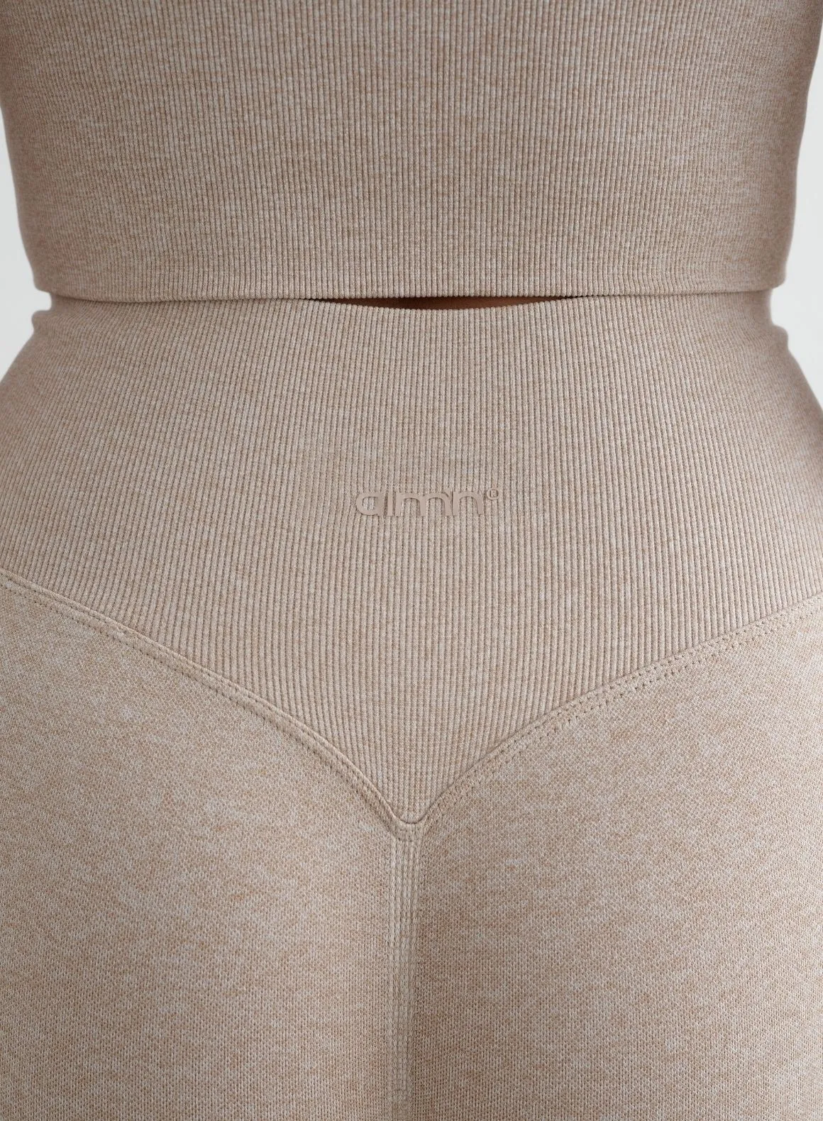 Beige Melange Shape Seamless Tights Subtle Detail Compression Support Evening Walk