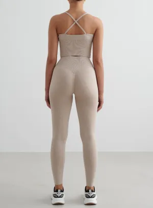 elastic waistband Beige Melange Shape Seamless Tights