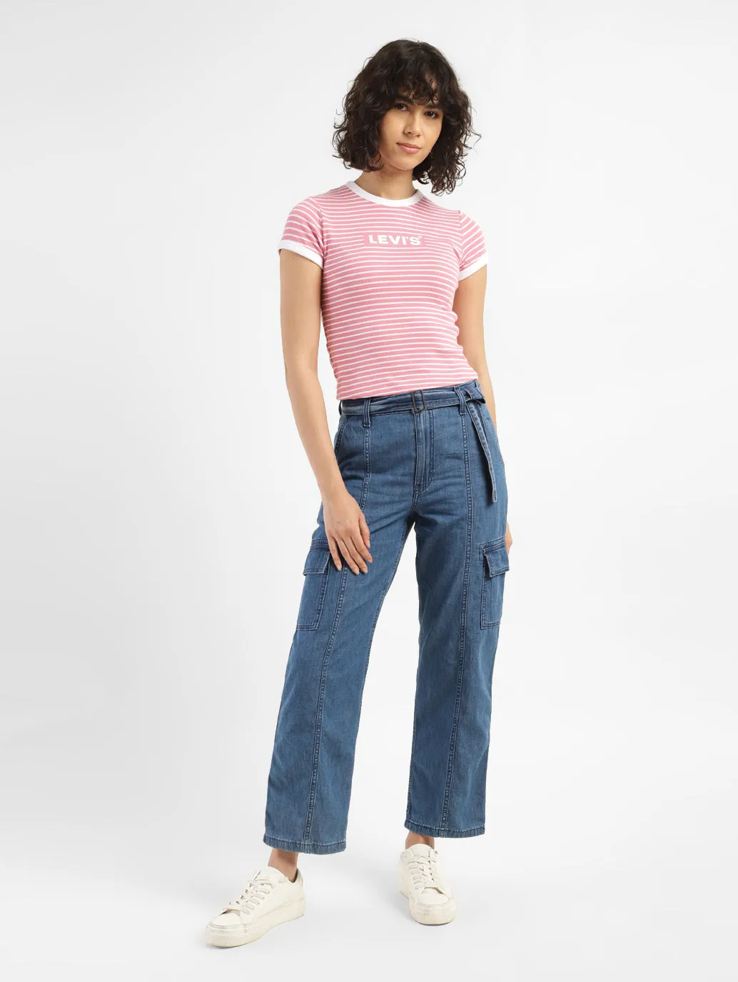 Casual Option Women's 94 Blue Baggy Fit Mid Rise Jeans