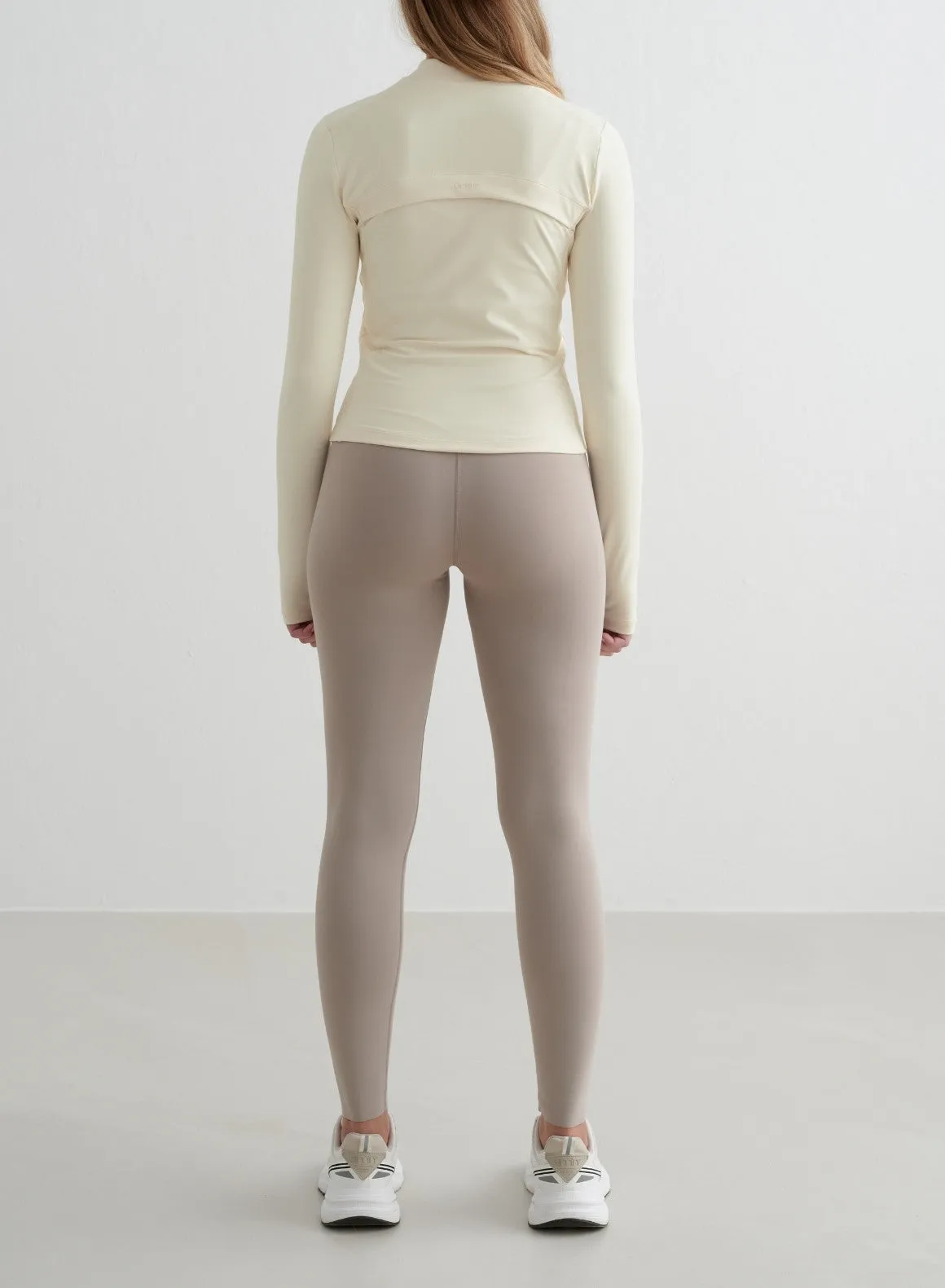 Almond White Sense Zip Jacket Buttoned Bus stop
