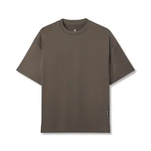 VintageWashEffect 0822. AeroSilver? Oversized Tee - Deep Taupe