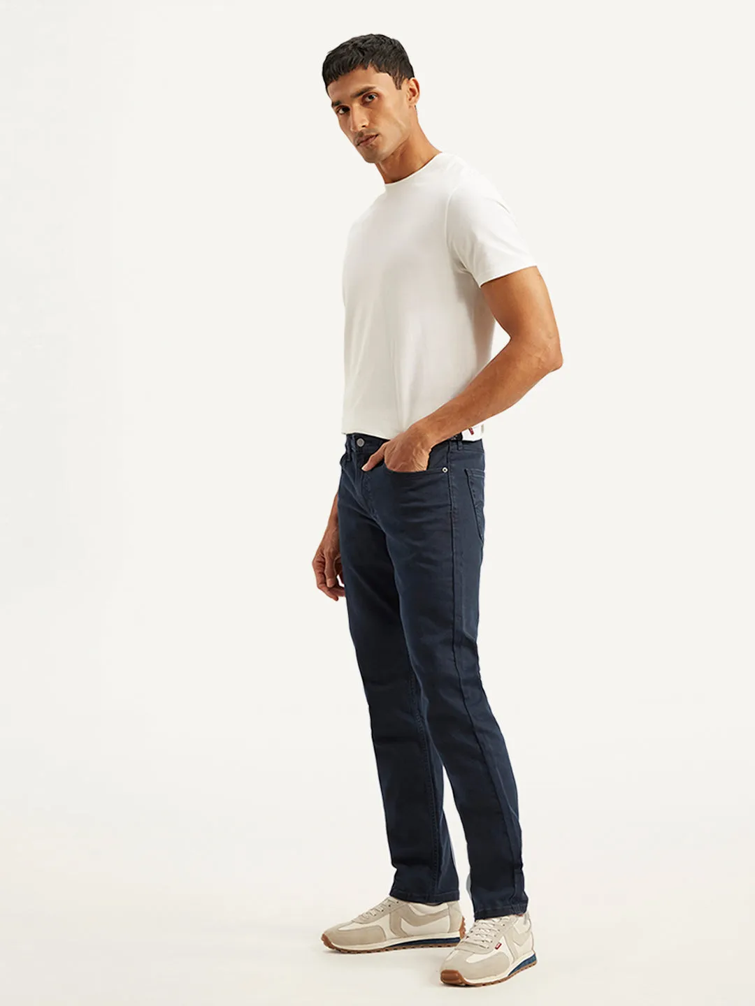 Men's 511 Dark Blue Slim Fit Mid Rise Jeans Customizable length