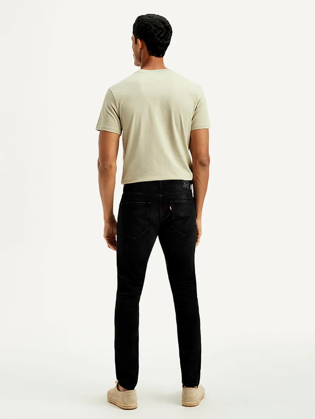 Men's Black Skinny Tapered Fit Mid Rise Jeans Outdoor Adventure Adult Fashion