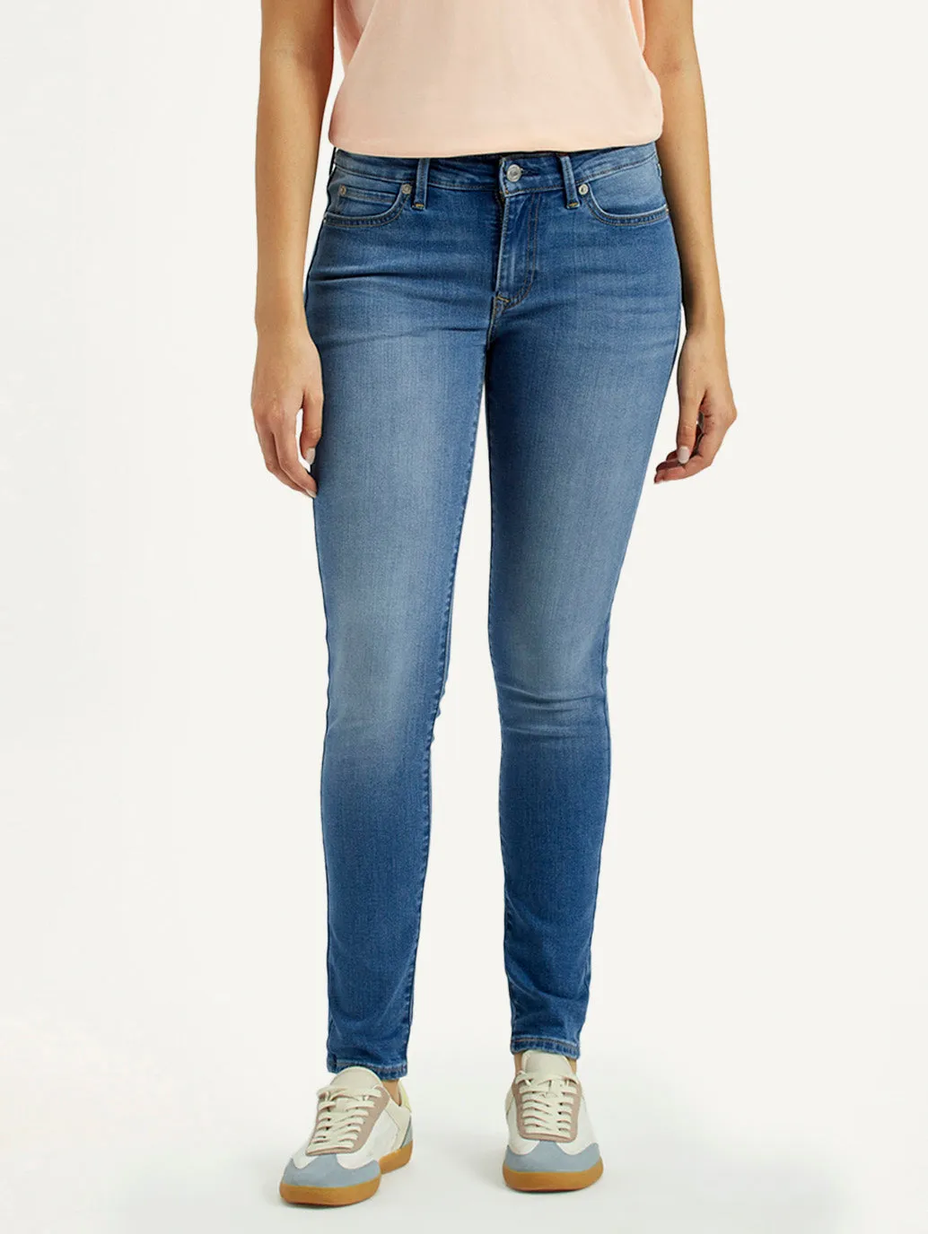 Comfortable Style Women's 711 Med Indigo Skinny Fit Mid Rise Jeans