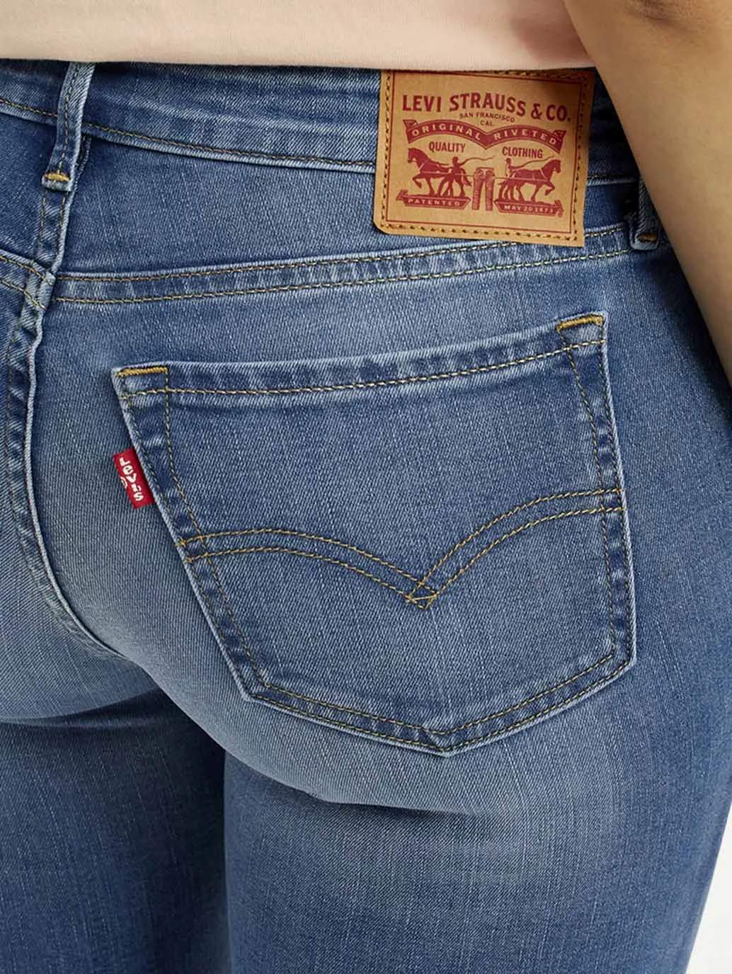 Flexible Piece Outdoor Adventure Party Look Youth Style Women's 711 Med Indigo Skinny Fit Mid Rise Jeans