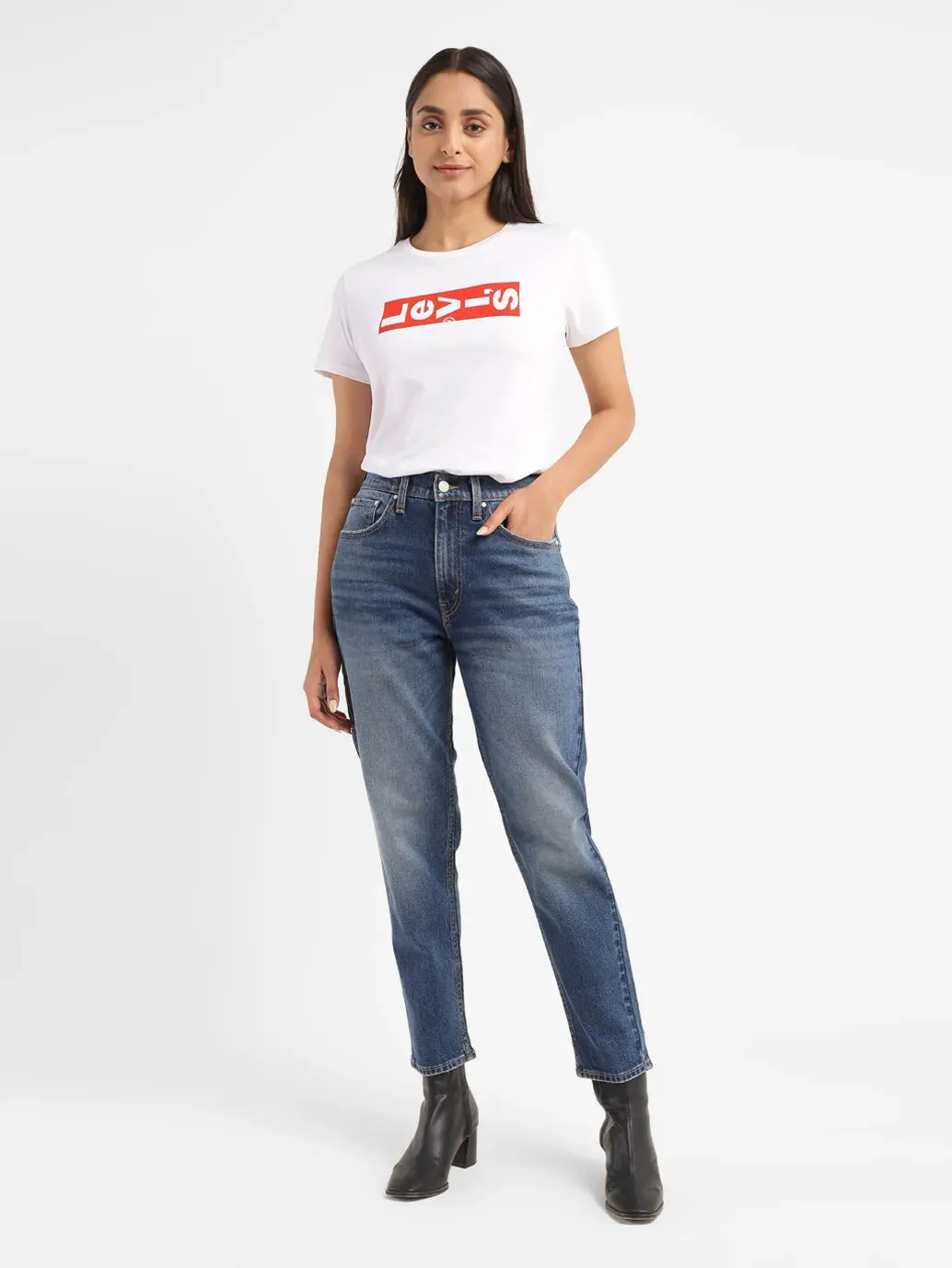 Women's Blue Bootcut Fit High Rise Jeans City Walk Comfy Weekend Getaway Artist Vibe Weekend Warrior Gym Ready