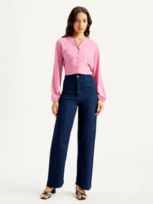 Stretch Holiday Vibes Streetwear Fan Movement Friendly Women's Redloop Blue Loose Fit High Rise Jeans