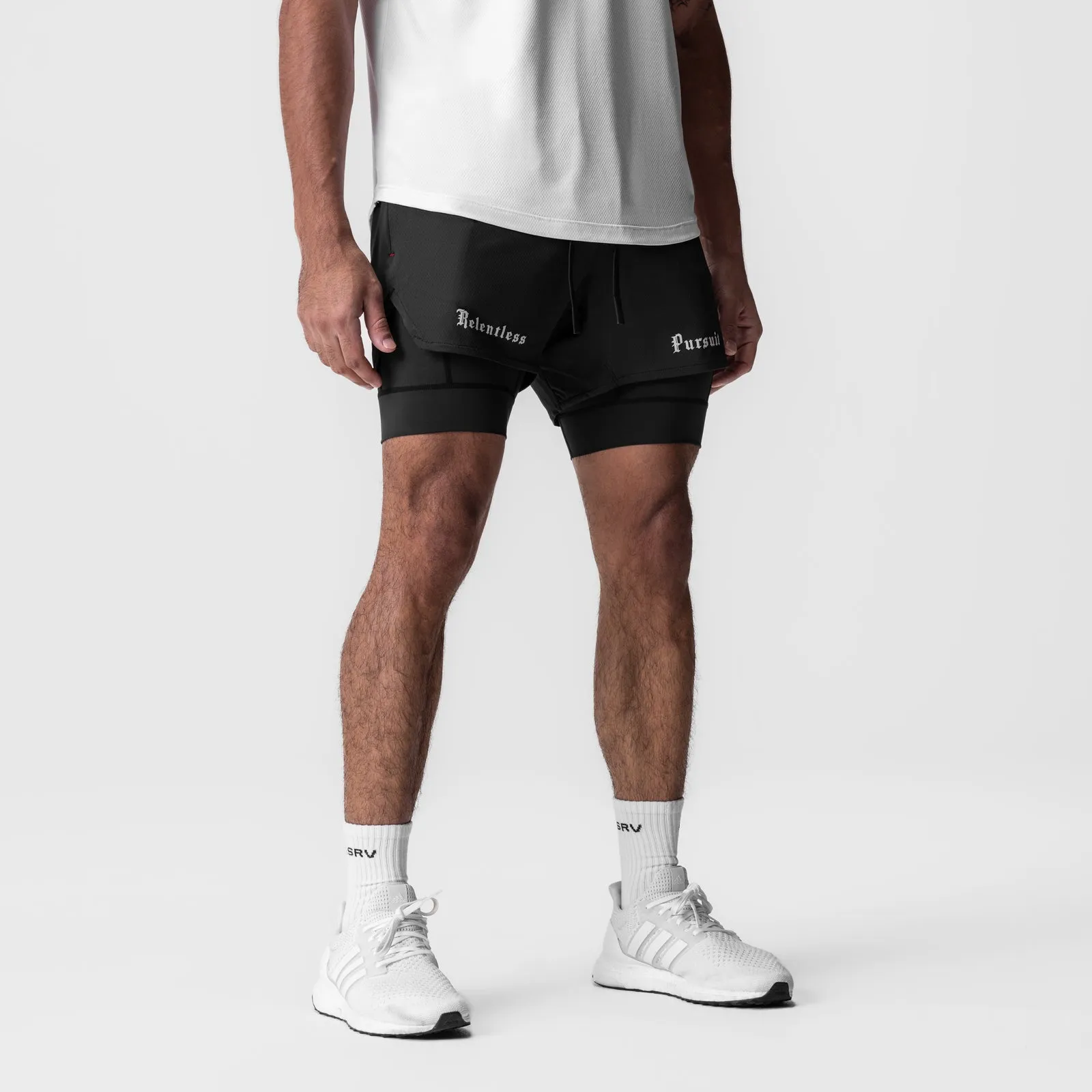 warm weather Breathable mesh 0828. AeroSilver? 5" Liner Short - Black "RP"/Black