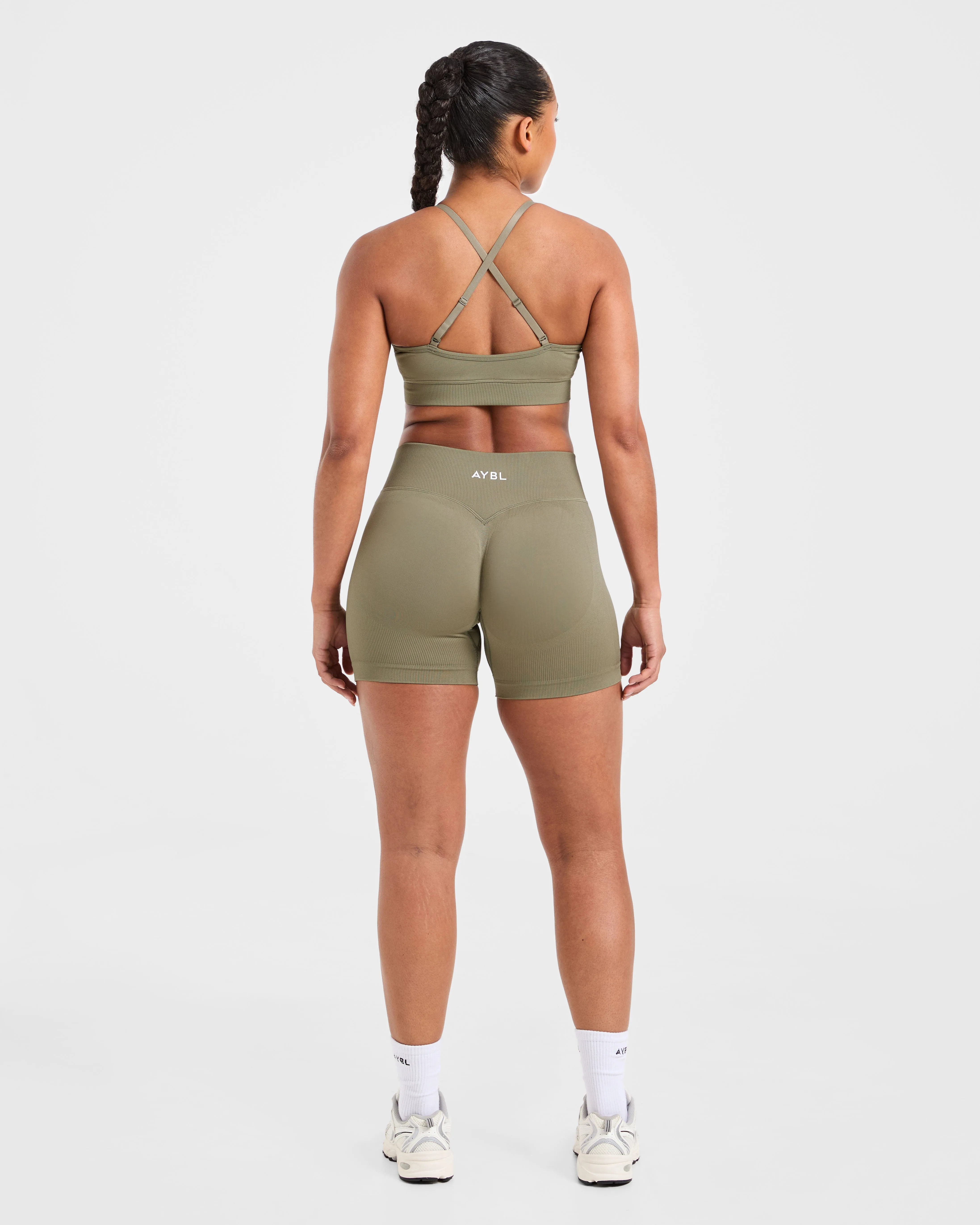 Flexible structure Adapt Seamless Sports Bra - Muted Olive
