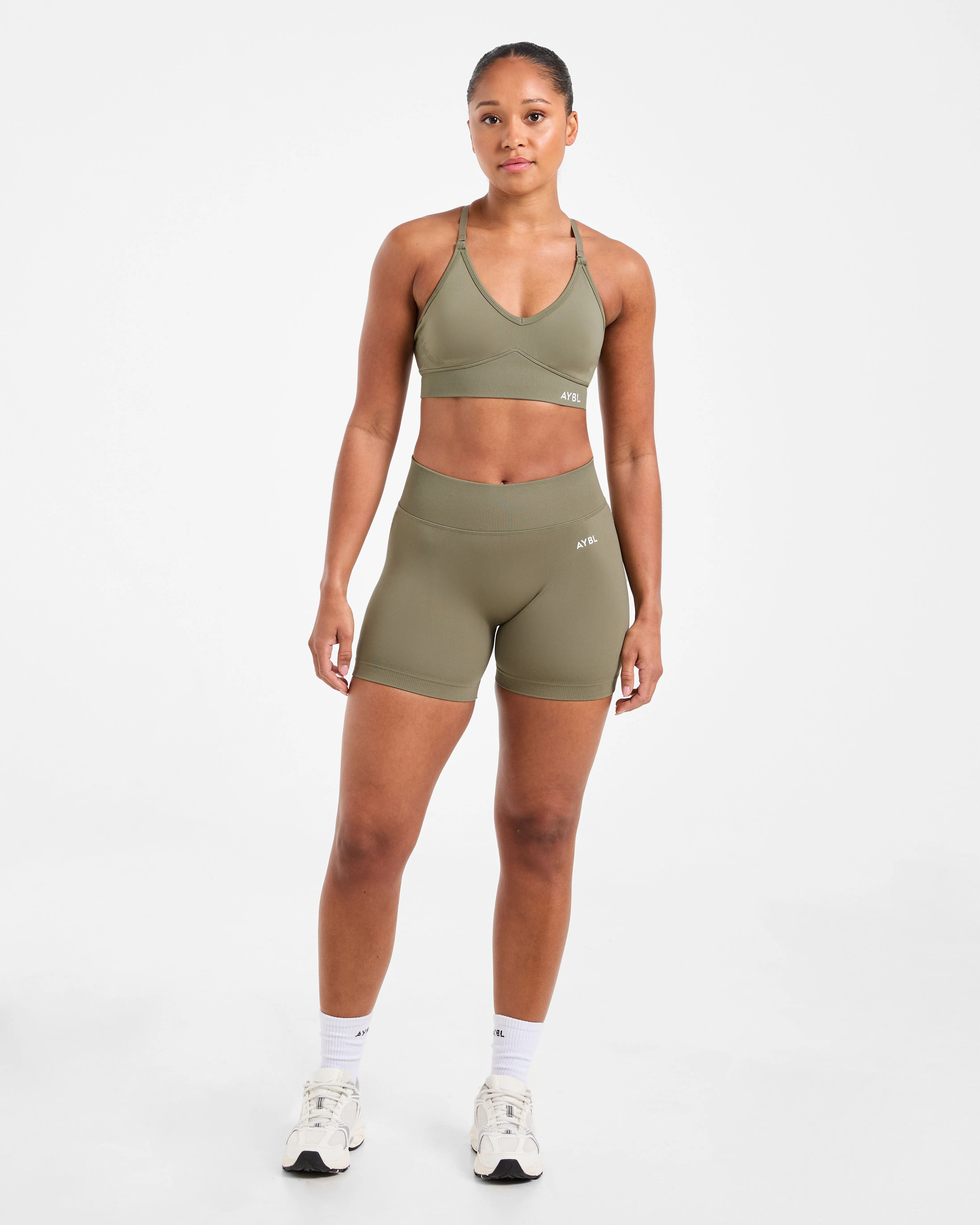 Adapt Seamless Sports Bra - Muted Olive Durable Build