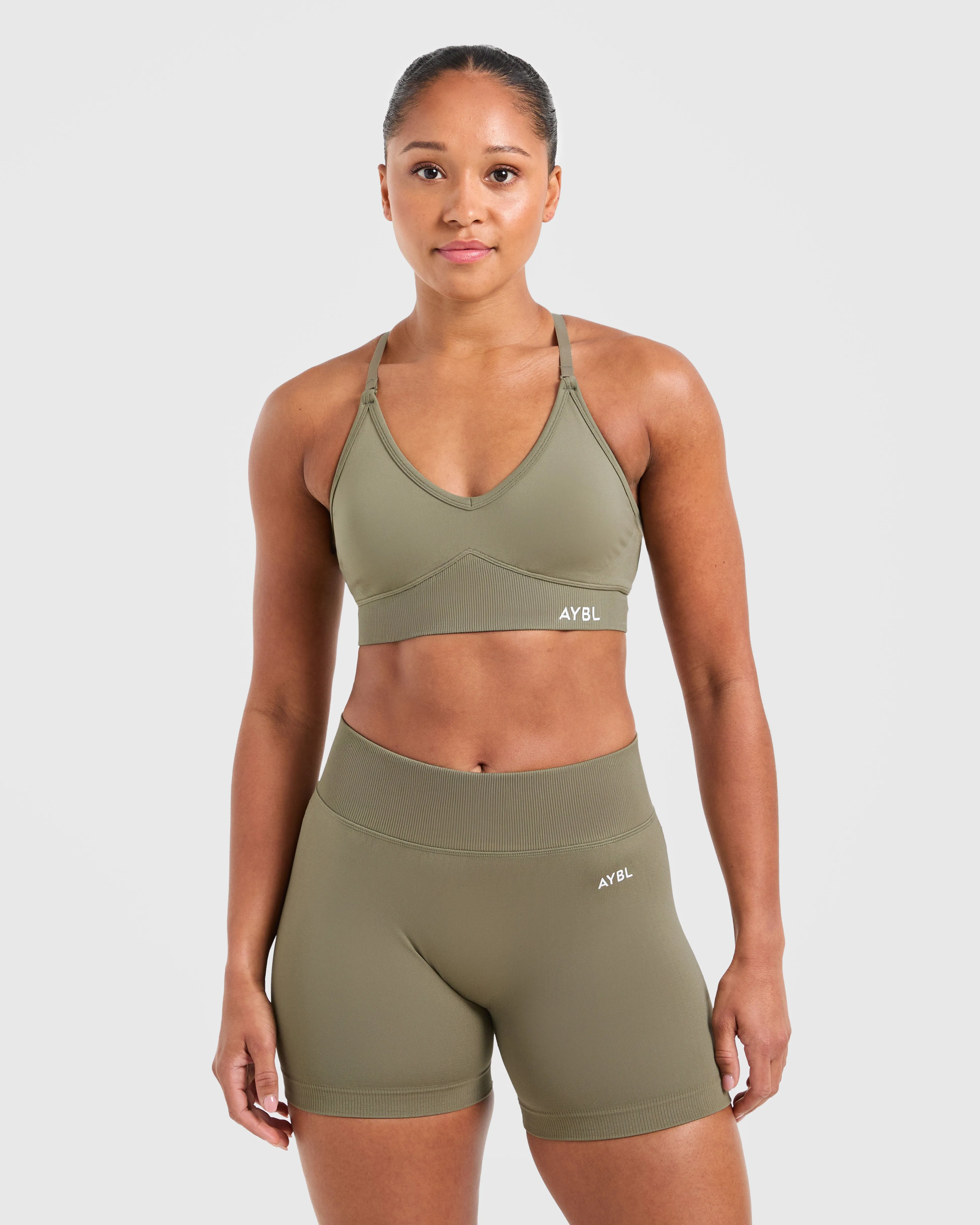 Sports Apparel Activewear Adapt Seamless Sports Bra - Muted Olive