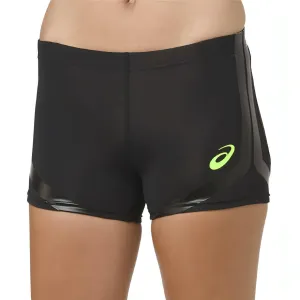 Asics Moving Womens Short Running Tights - Black Stretch Woven Fabric