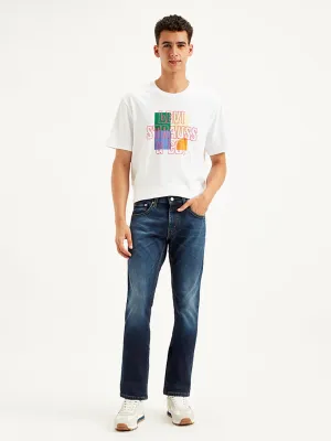 Men's 65504 Blue Skinny Fit Mid Rise Jeans Versatile Winter Warmth