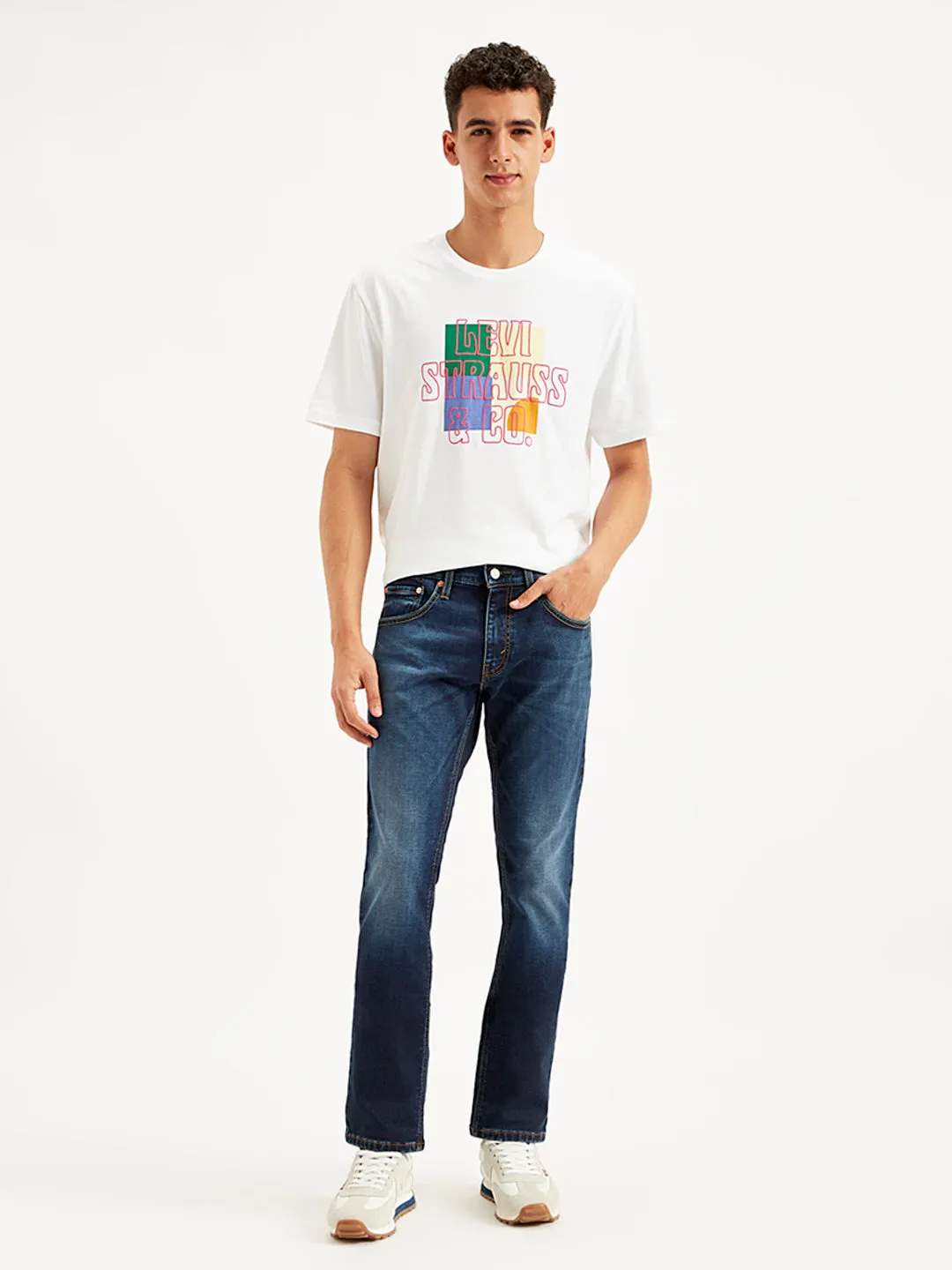 Sleek Option Men's 65504 Blue Skinny Fit Mid Rise Jeans