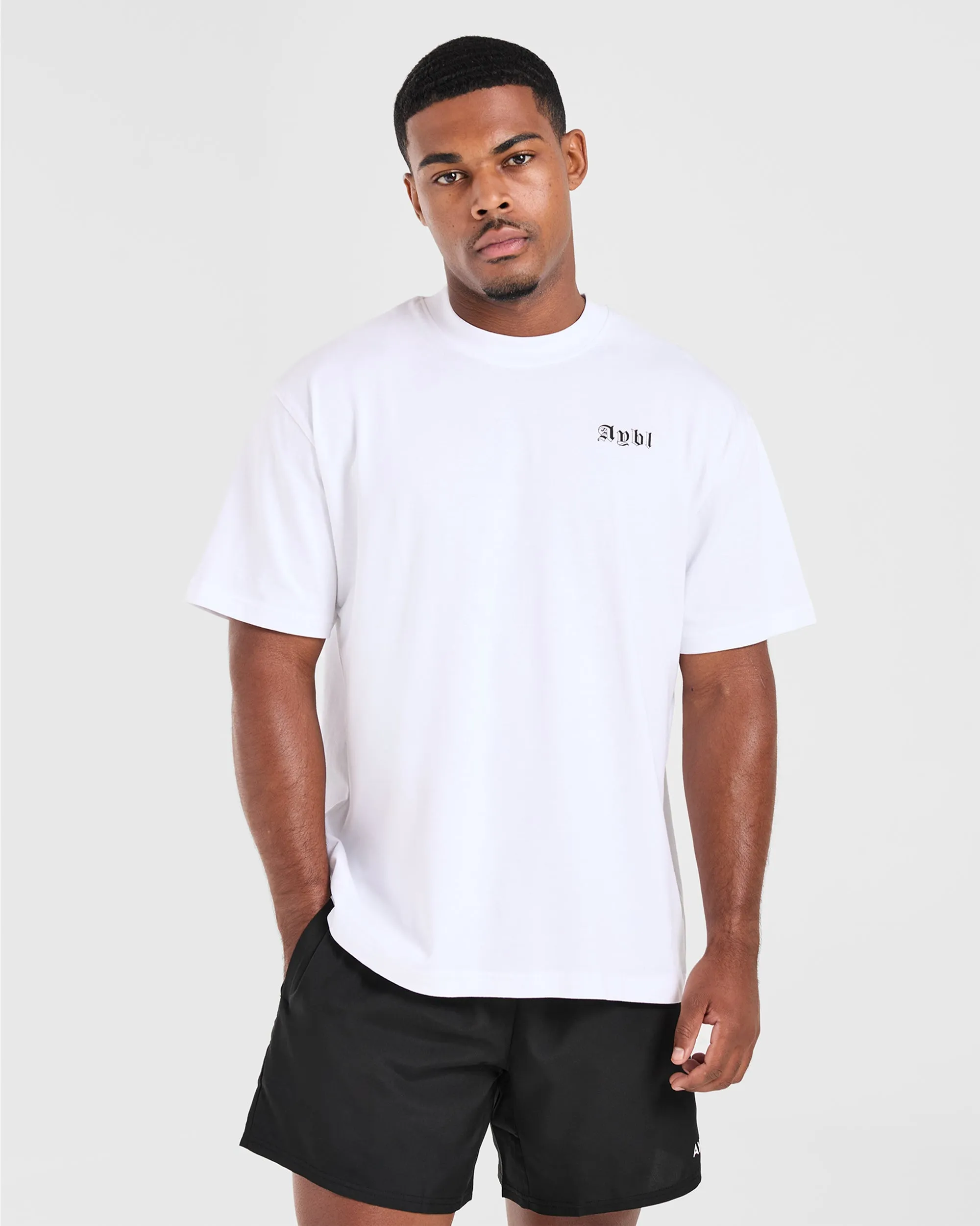 Perfect Fit Minimalist Look Mind of Steel Oversized T Shirt - White