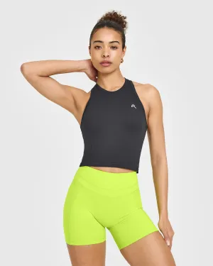ShrinkResistant Recycle Glow MoistureLockingTechnology Go To Seamless Fitted Mid Vest | Coal