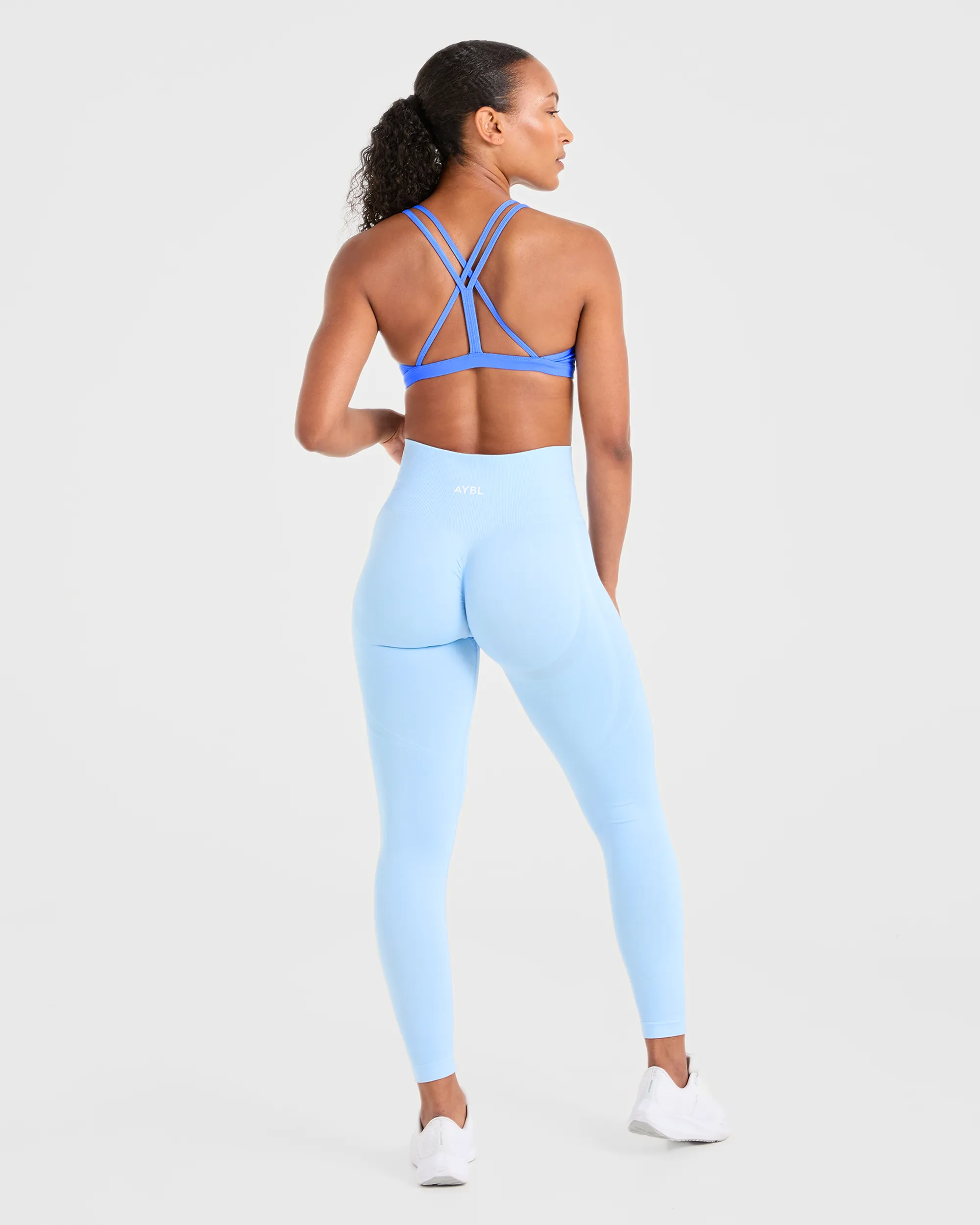 Essential Strappy Sports Bra - Summer Blue Non-Slip Comfort