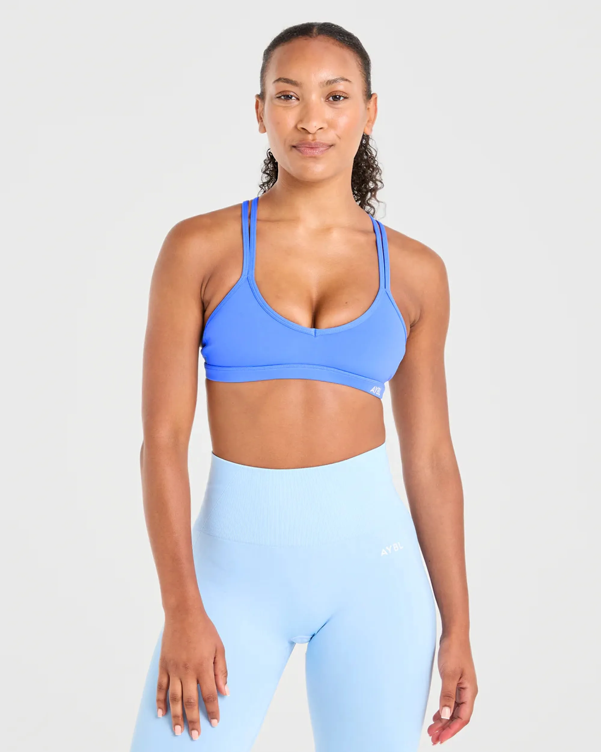 Essential Strappy Sports Bra - Summer Blue Multicolor fitness clothes