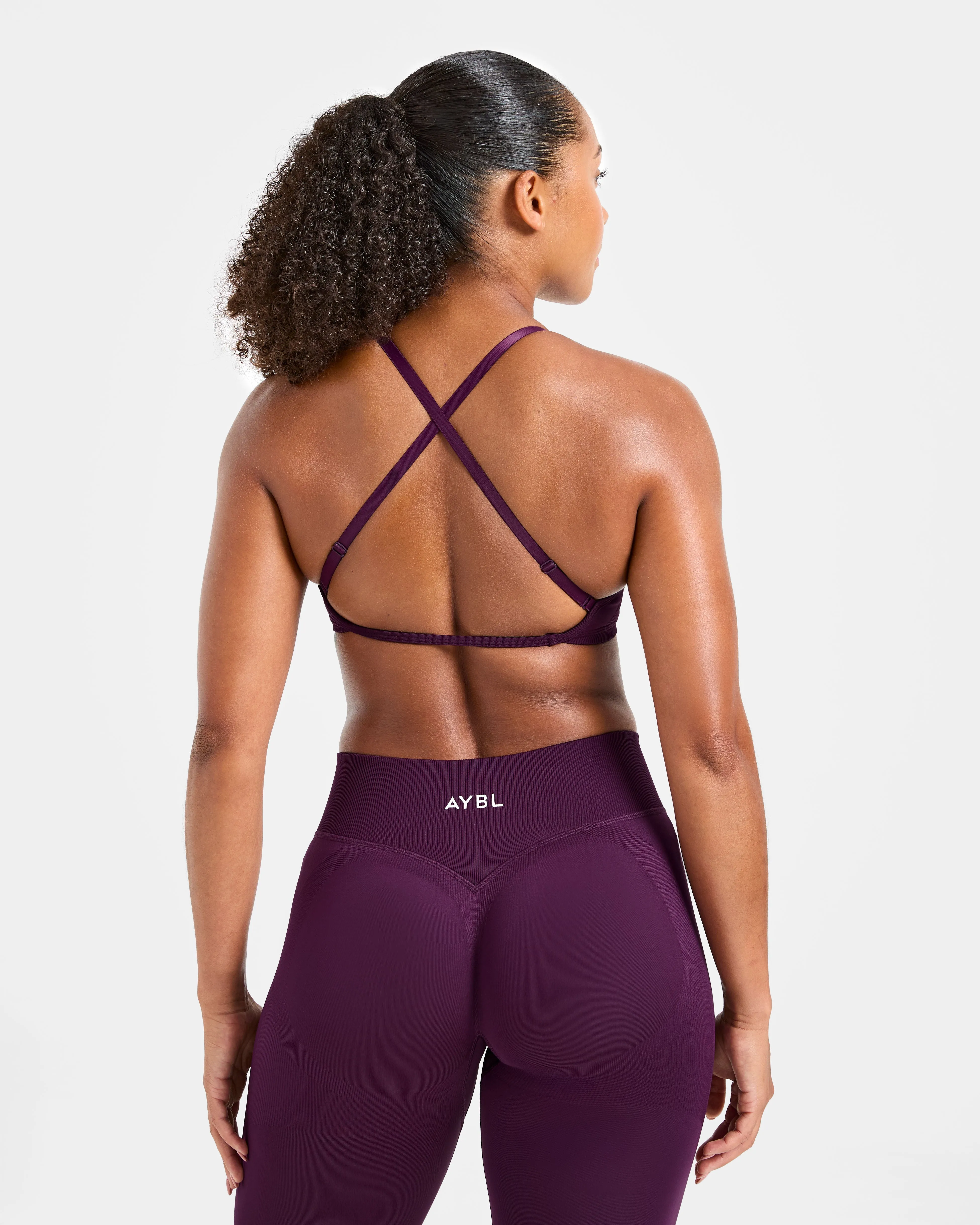 teen clothing Adapt Seamless Strappy Sports Bra - Midnight Plum