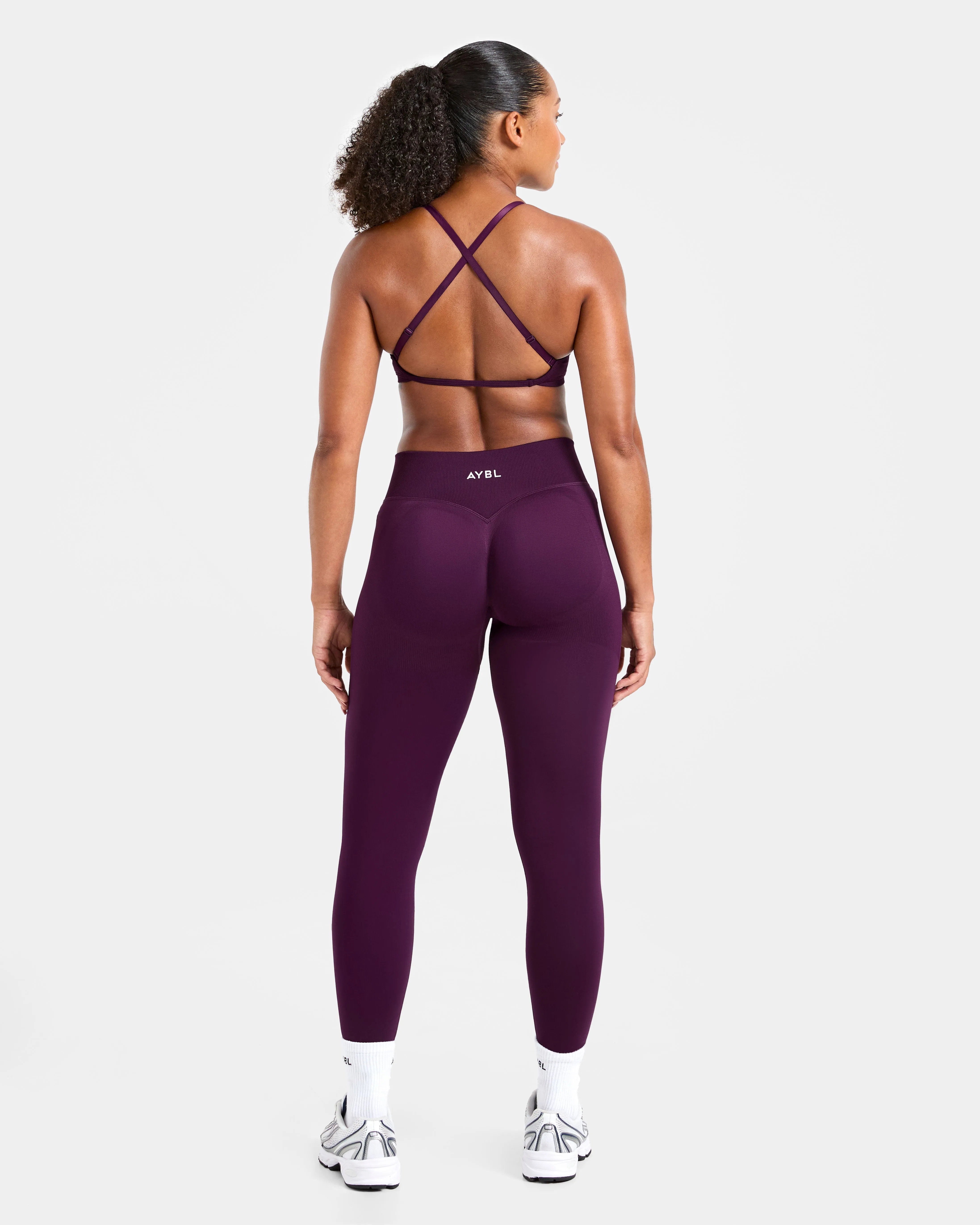 Adapt Seamless Strappy Sports Bra - Midnight Plum Easy Comfort Blind stitching seams