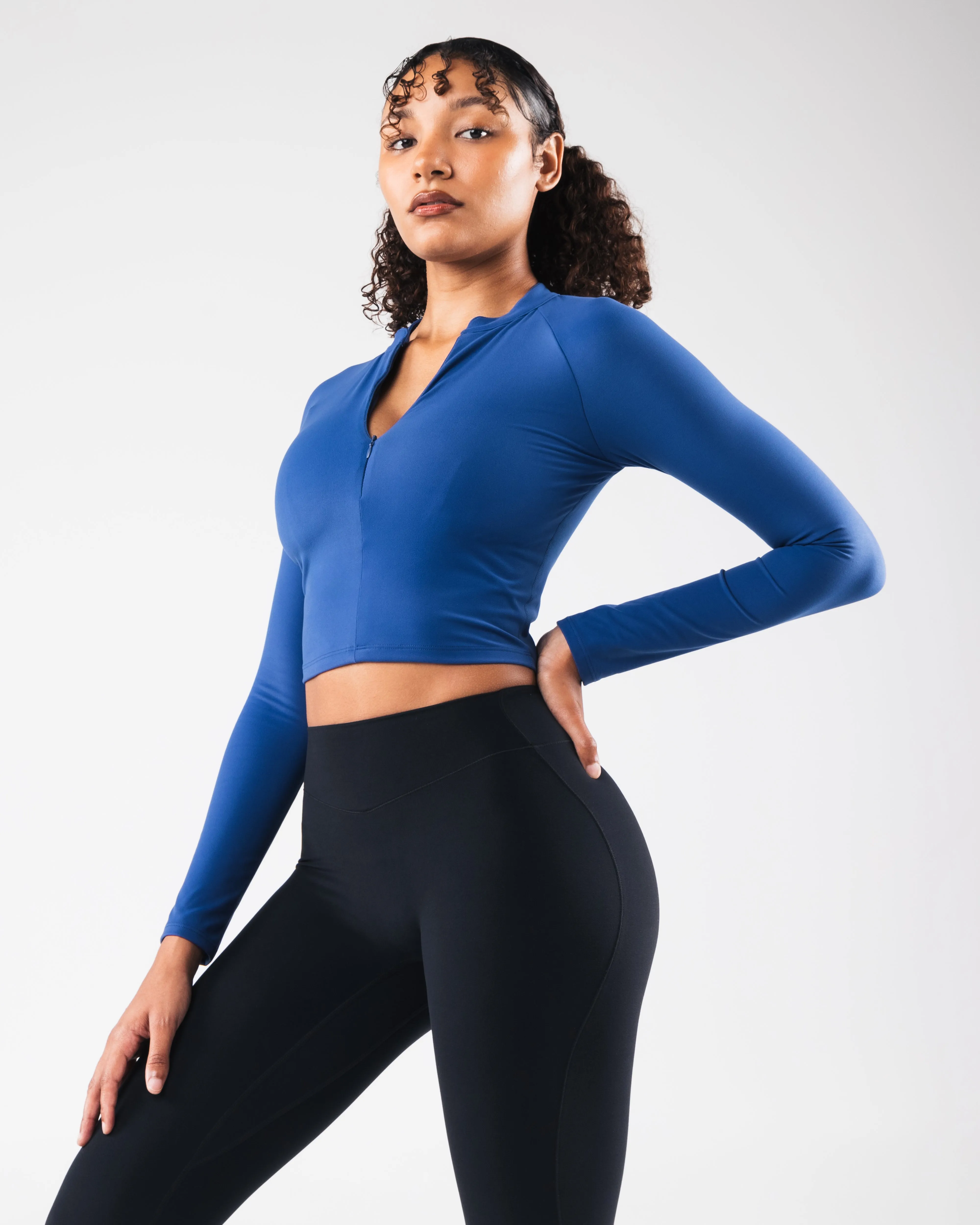 KDM LS Zip Bra - Reign Pilates practitioners Geometric workout gear