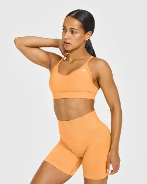Body-Conforming Fit Easy Fastening Quirky Everyday Sports Bra | Deep Powdered Orange