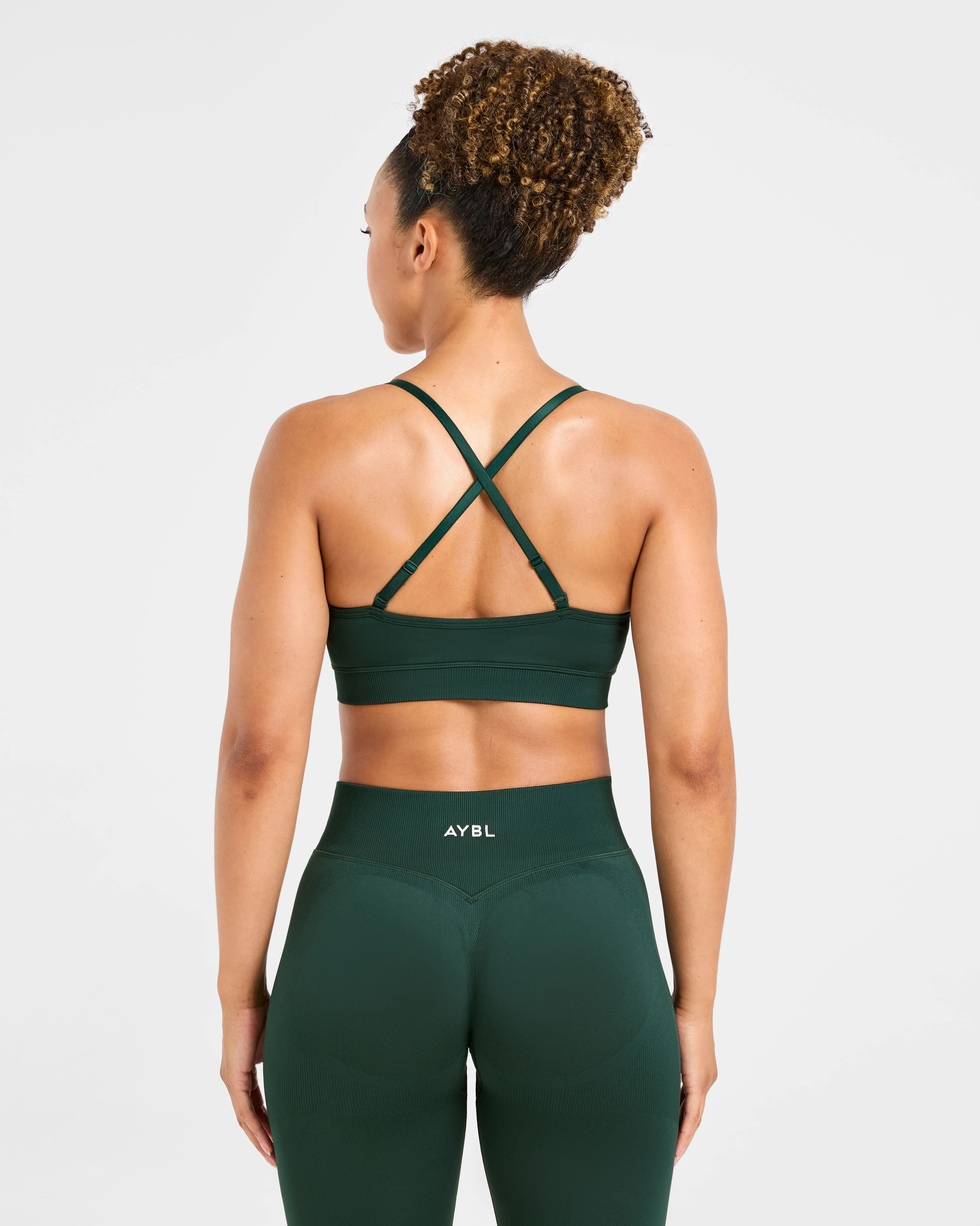 Adapt Seamless Sports Bra - Deep Forest Stretch Recovery Fabric