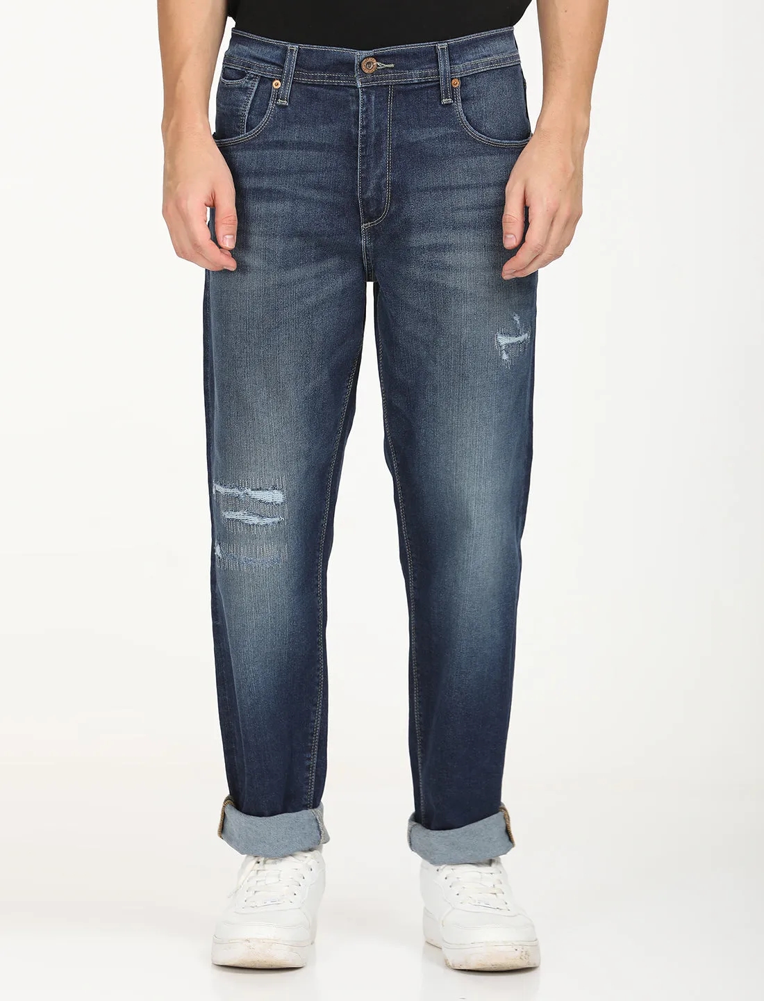 Men's 511 Blue Slim Fit Mid Rise Jeans Office Wear Chill Outfit Date Night