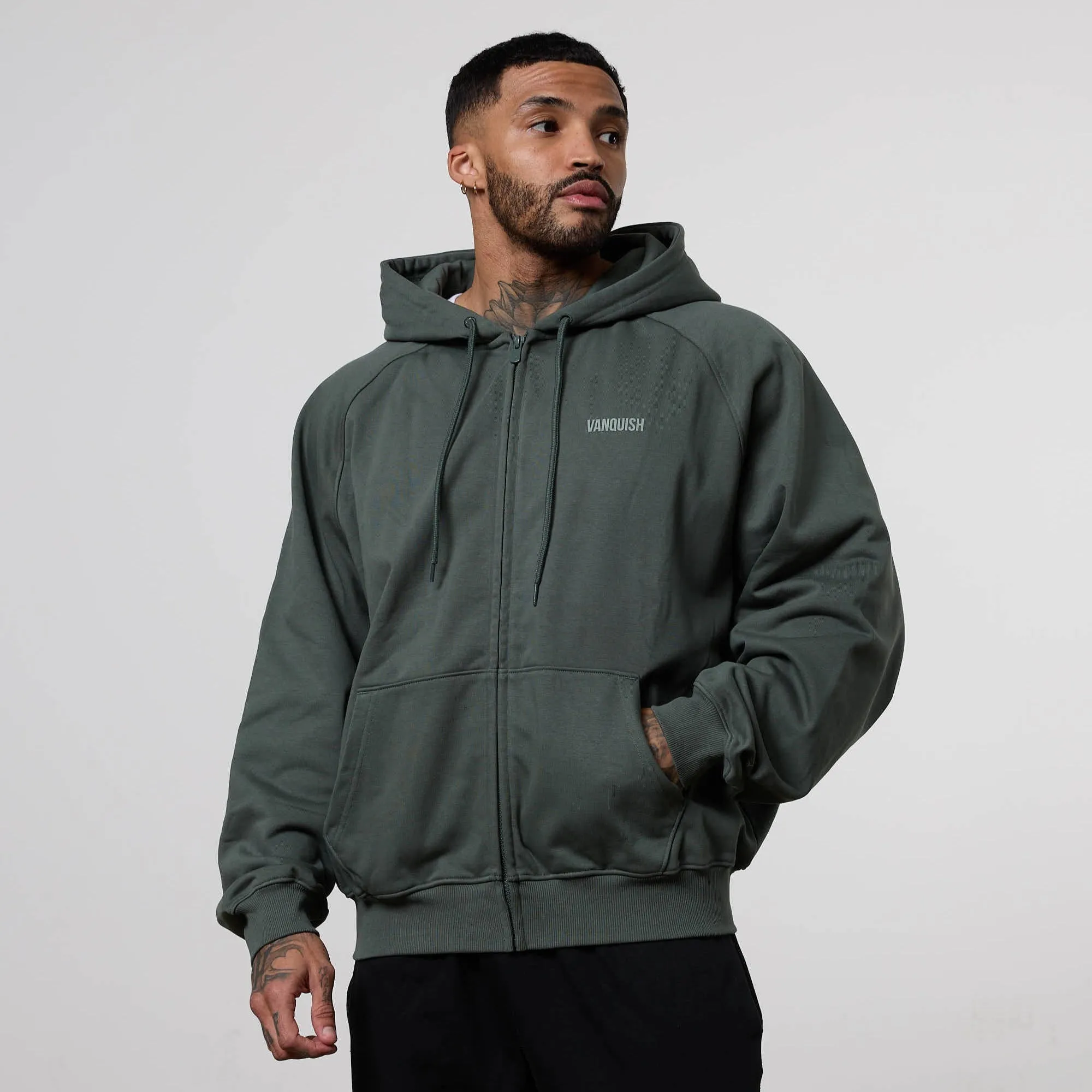 Vanquish Essential Forest Green Oversized Boxy Hoodie Anti Odor Style Feel