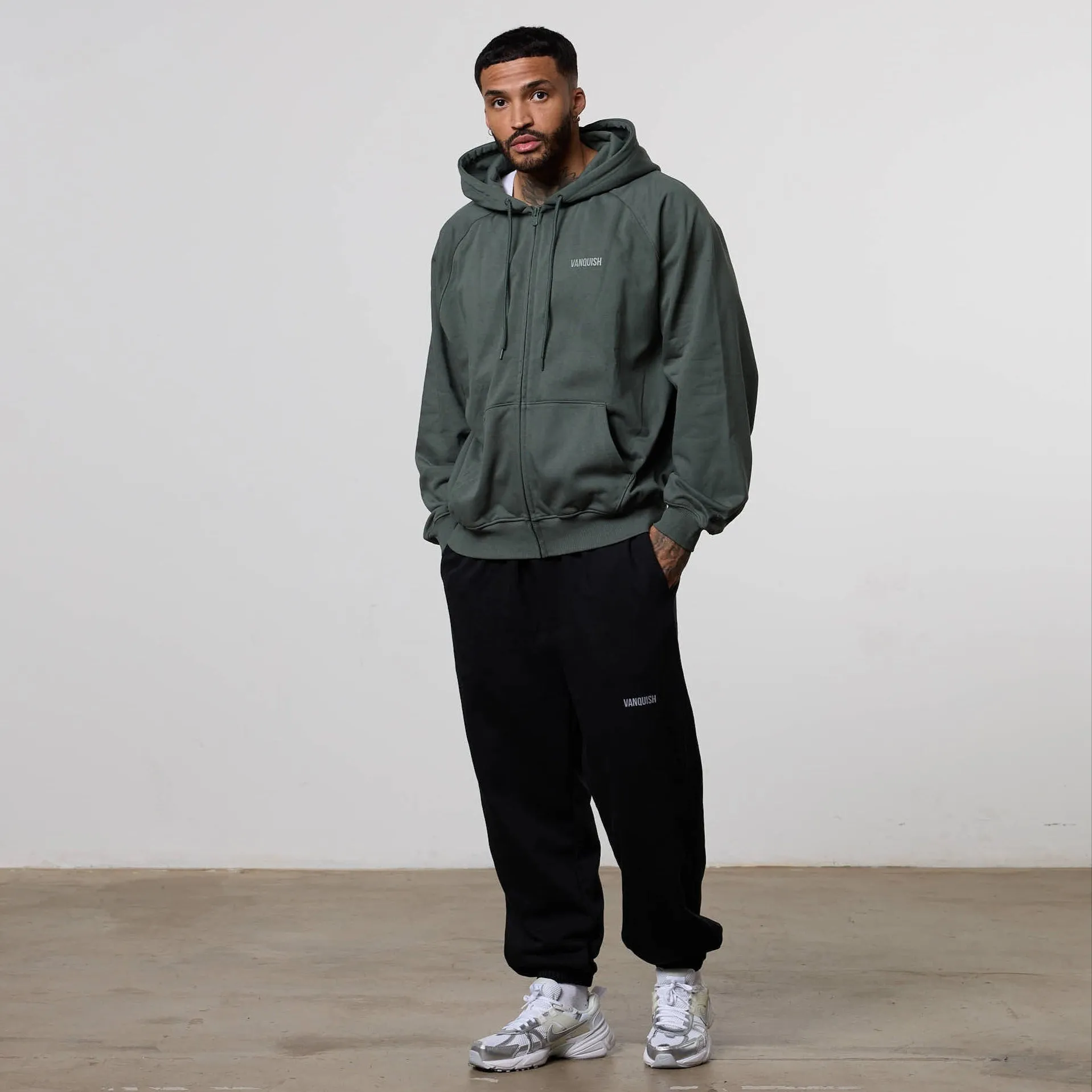 Activewear summer cover Vanquish Essential Forest Green Oversized Boxy Hoodie
