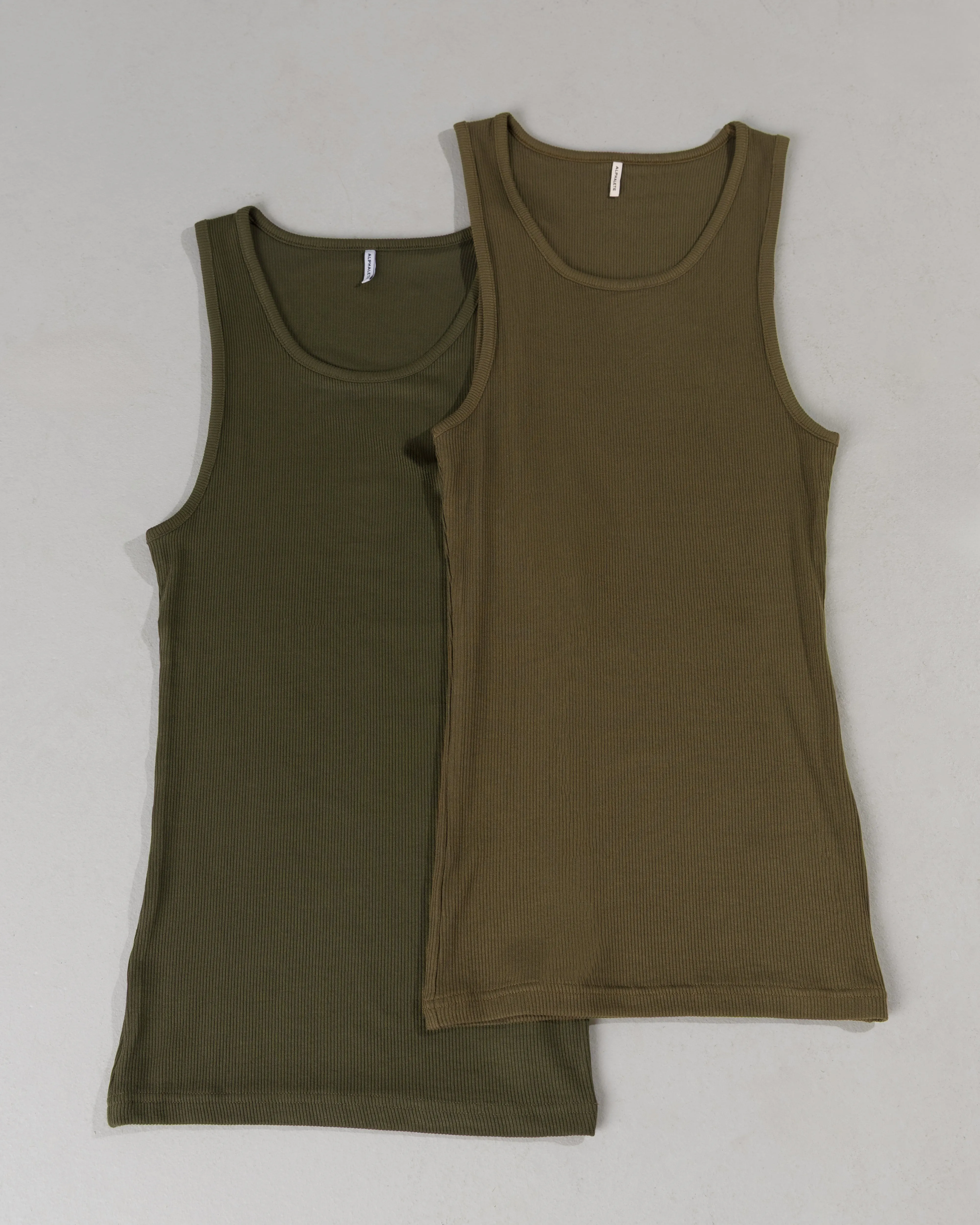Zero Ribbed Tank 2pk - Signature Green / Signature Brown High Quality