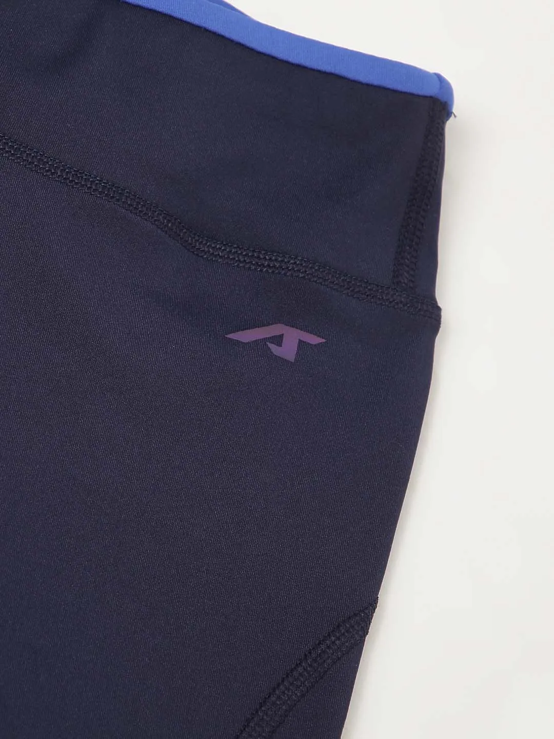 Alcis Women Navy Blue Secure Fit Solid Cropped Training Tights Maternity Wear Stretch Fit