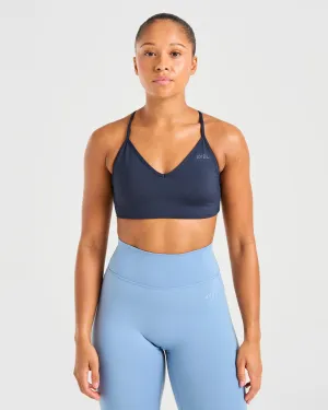 Essential Crossback Sports Bra - Deep Navy Red
