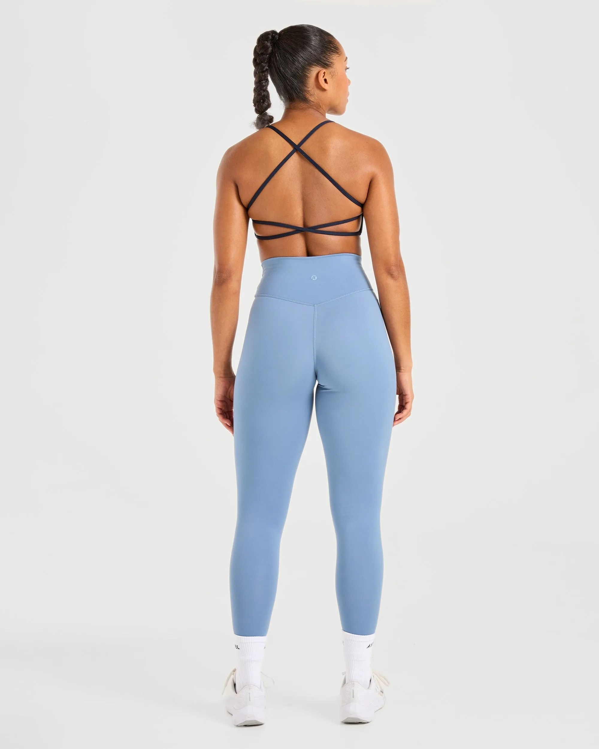 Essential Crossback Sports Bra - Deep Navy Moisture Control Technology Thick straps seams