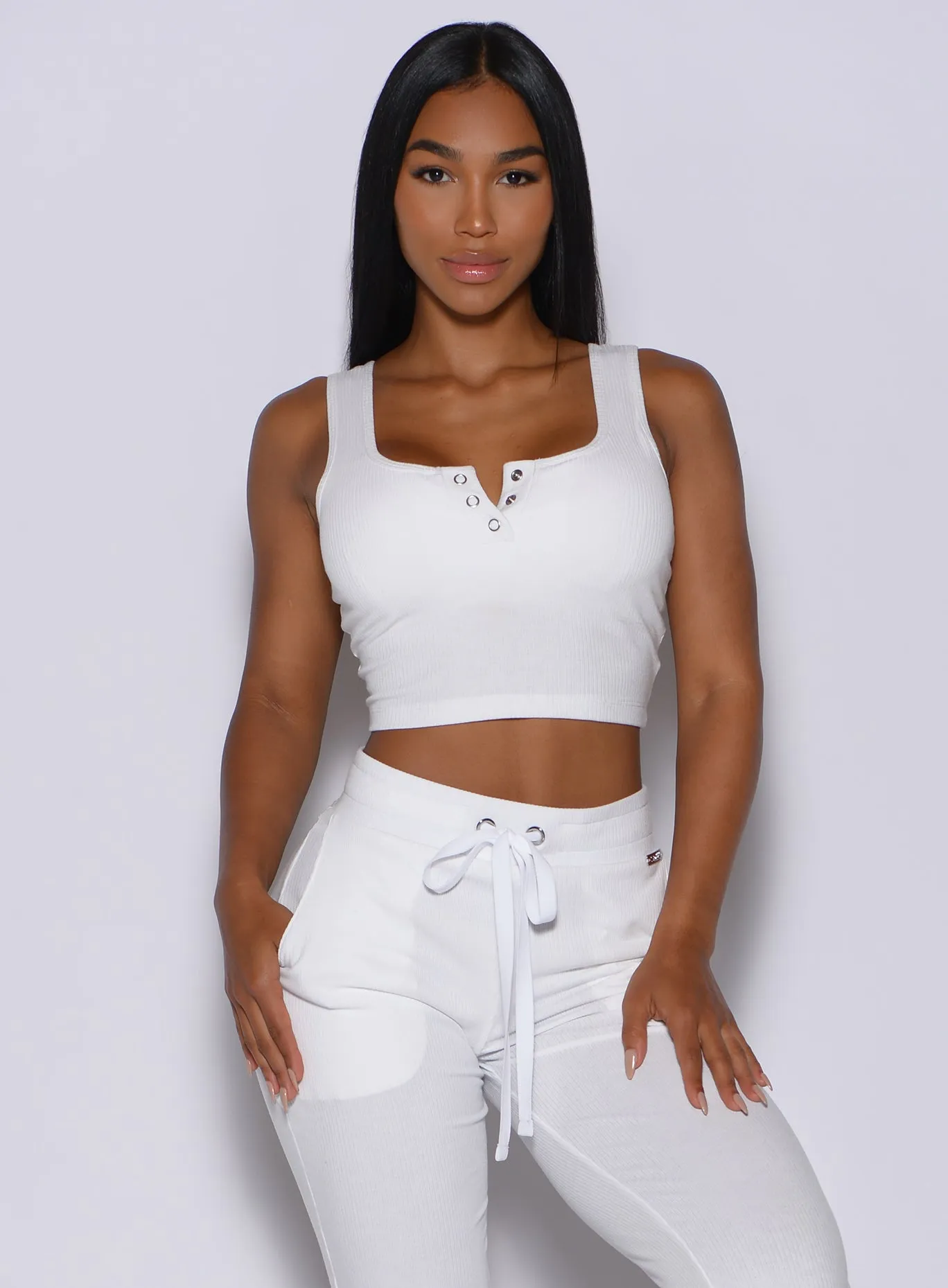 stretchy design Henley Long Bra