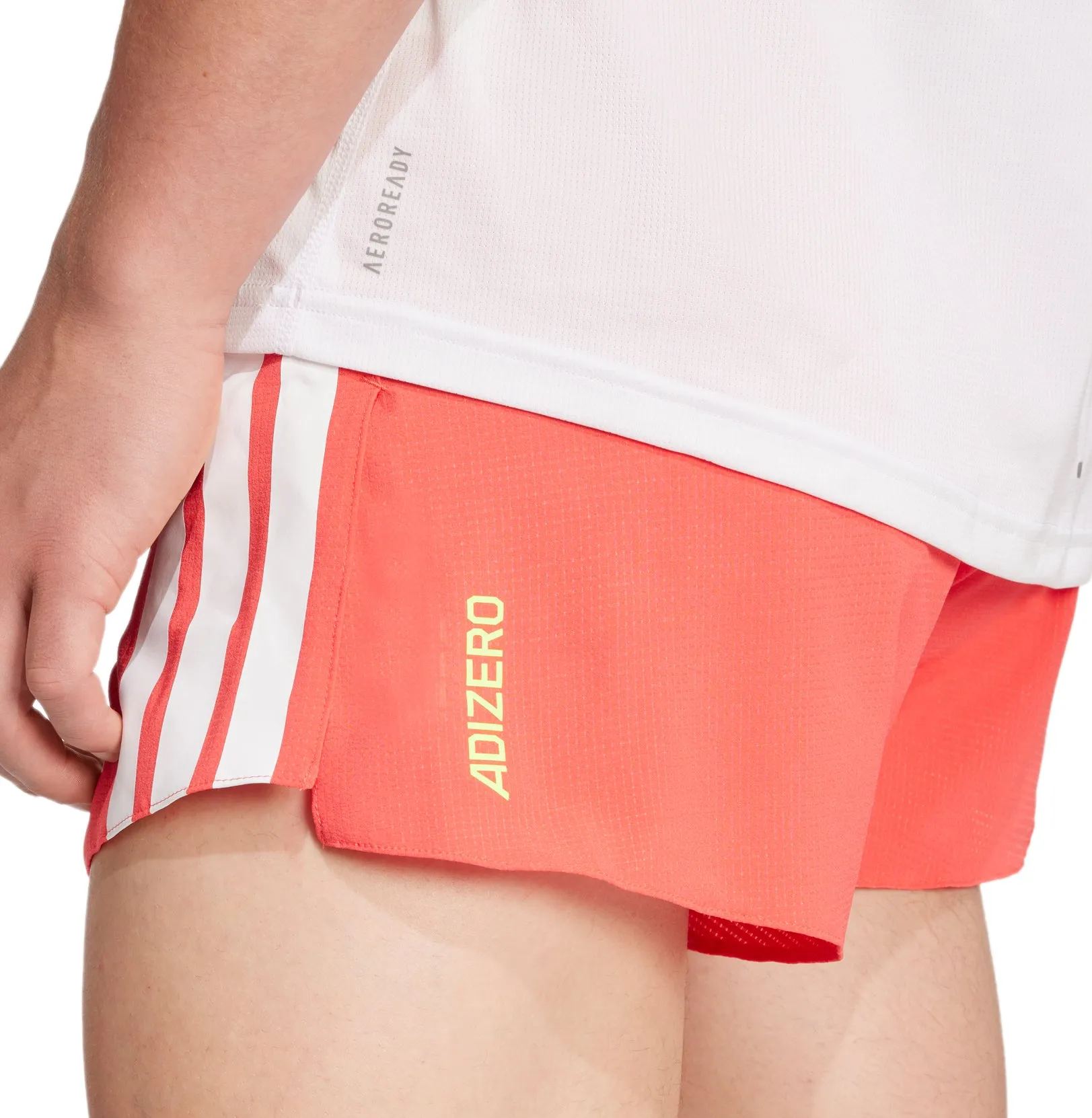adidas Adizero Gel Pocket 3 Inch Mens Running Shorts - Red Printed Pattern
