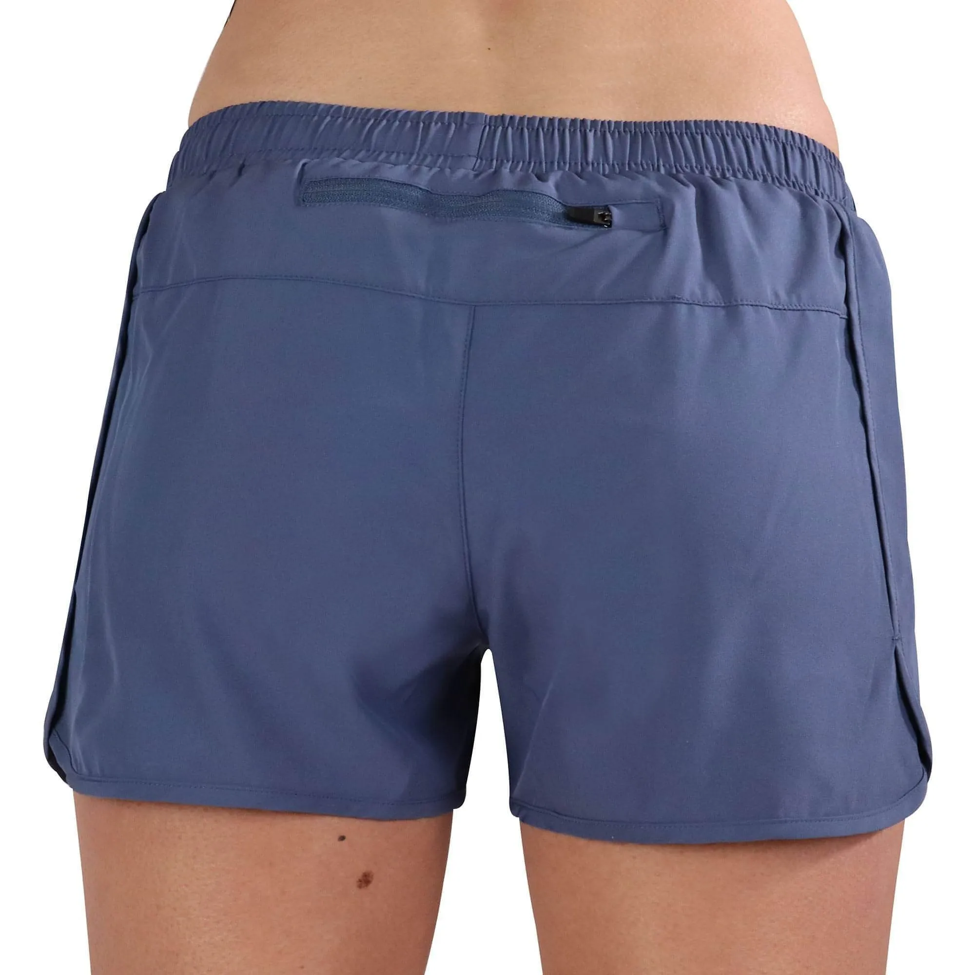 More Mile Racer Split Womens Running Shorts - Blue Sweat Resistant Coating