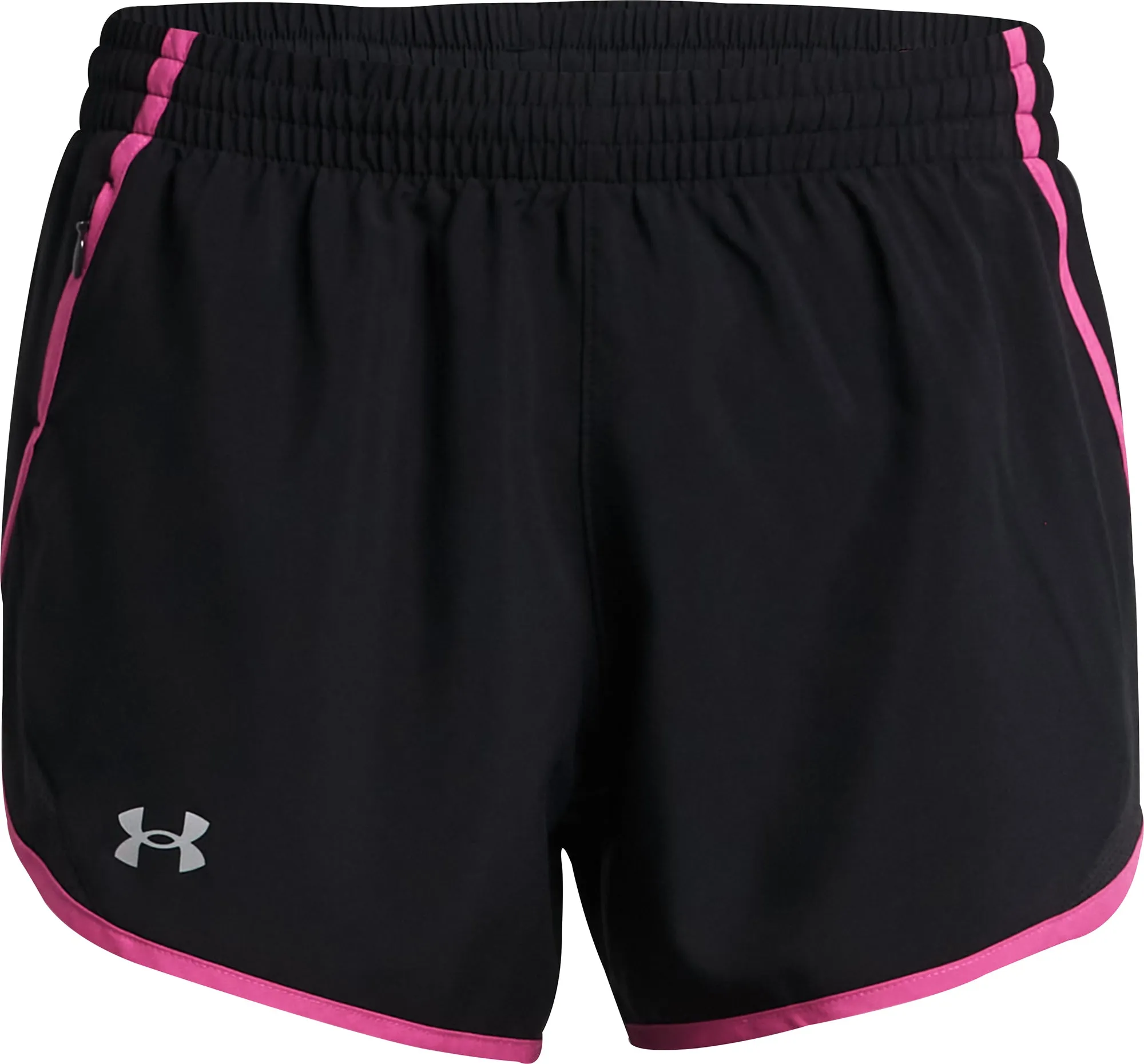 Under Armour Fly By 3 Inch Womens Running Shorts - Black mesh ventilation