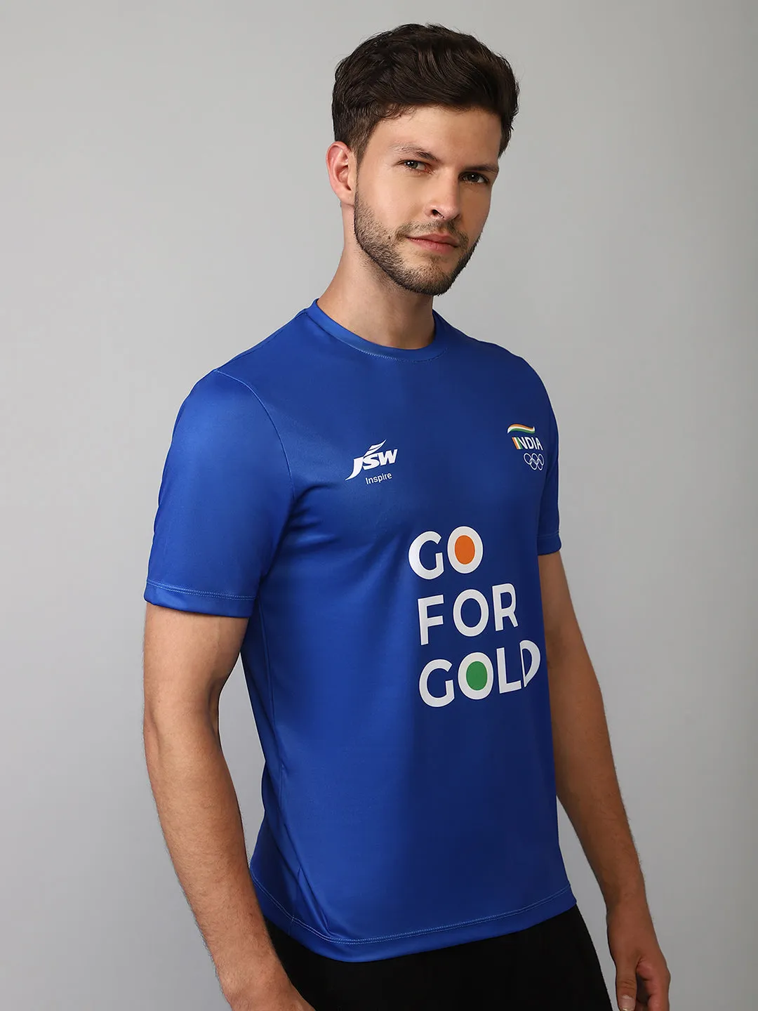 Aerated Seam Placement InspireGo For Gold Fan Tee - Navy Blue