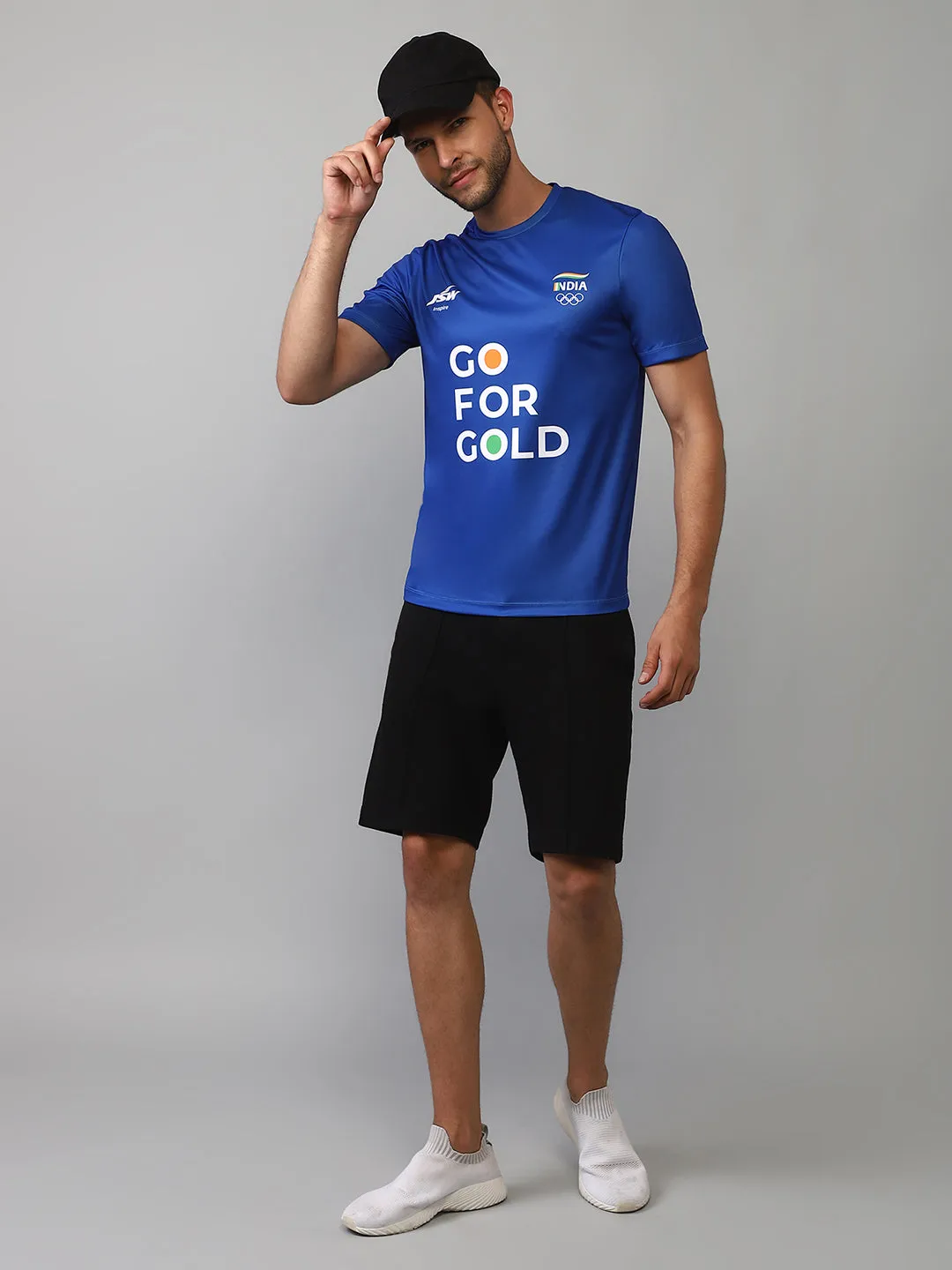 DurableStitching StretchFit InspireGo For Gold Fan Tee - Navy Blue