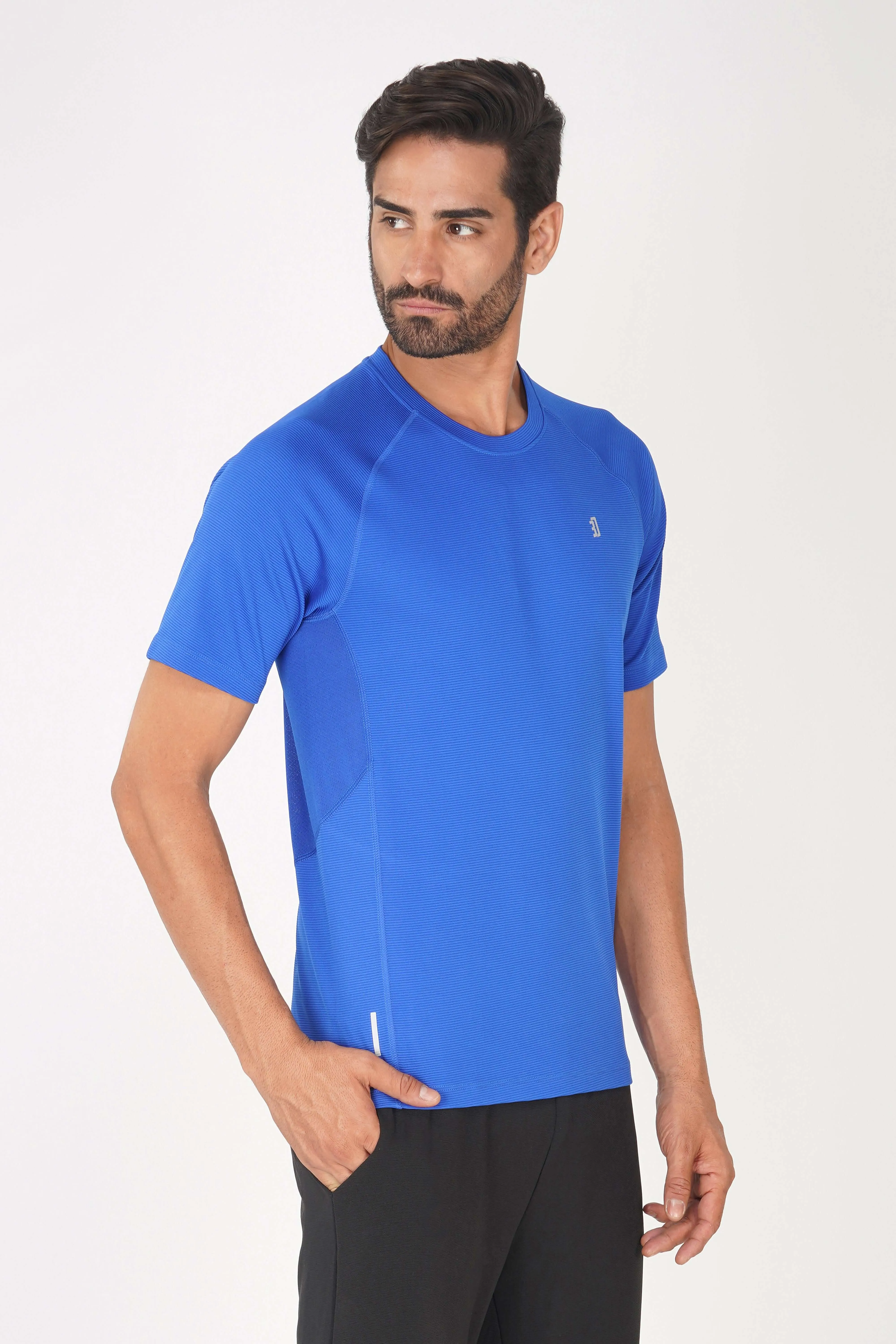Men LightMesh Reflective Tshirt DoubleLayered Collar