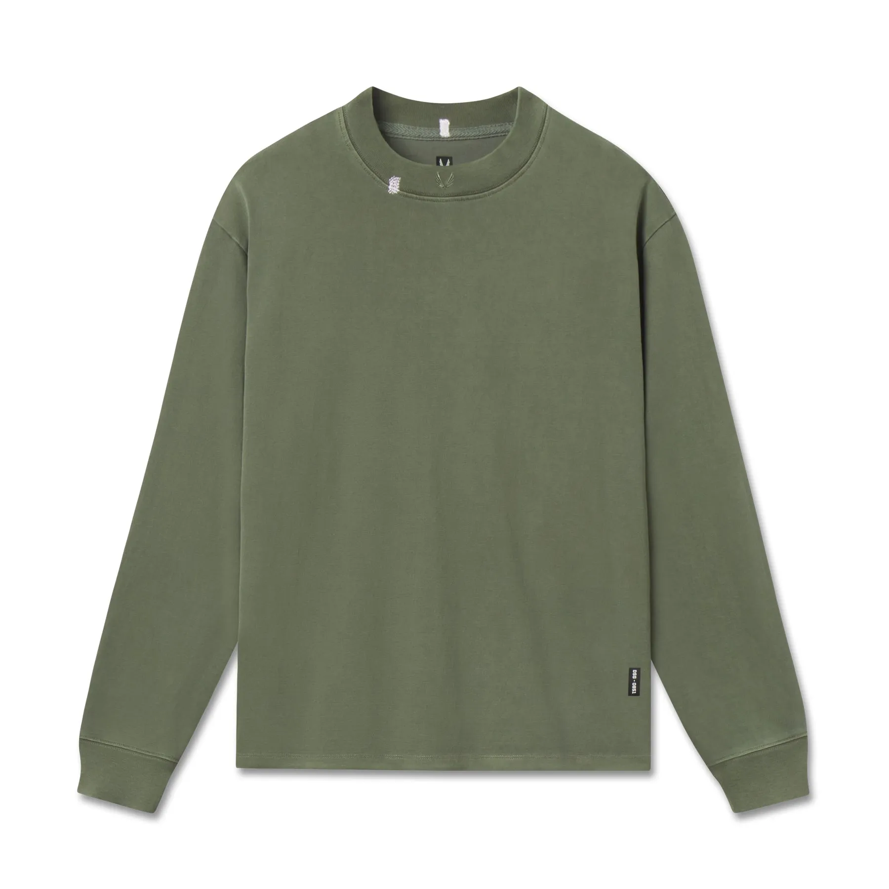 0851. Tech Essential? Relaxed Long Sleeve - Faded Olive Eco Friendly Light