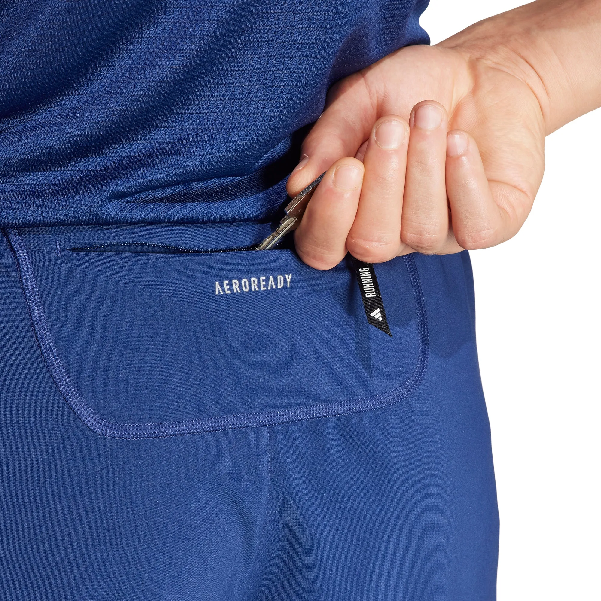 Seam Free Construction adidas Own The Run 5 Inch Mens Running Shorts - Blue