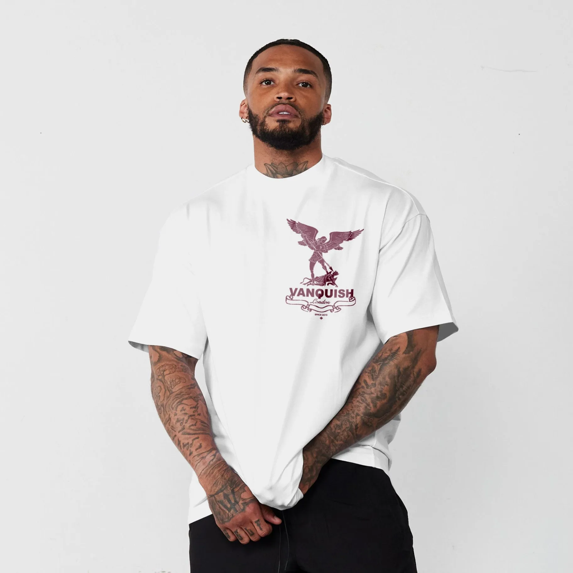 Vanquish Revolve Saints White Oversized T Shirt Outdoor Sports
