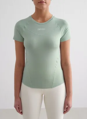 Multi Panel Design Urban Casual Look Aqua Soft Basic Short Sleeve