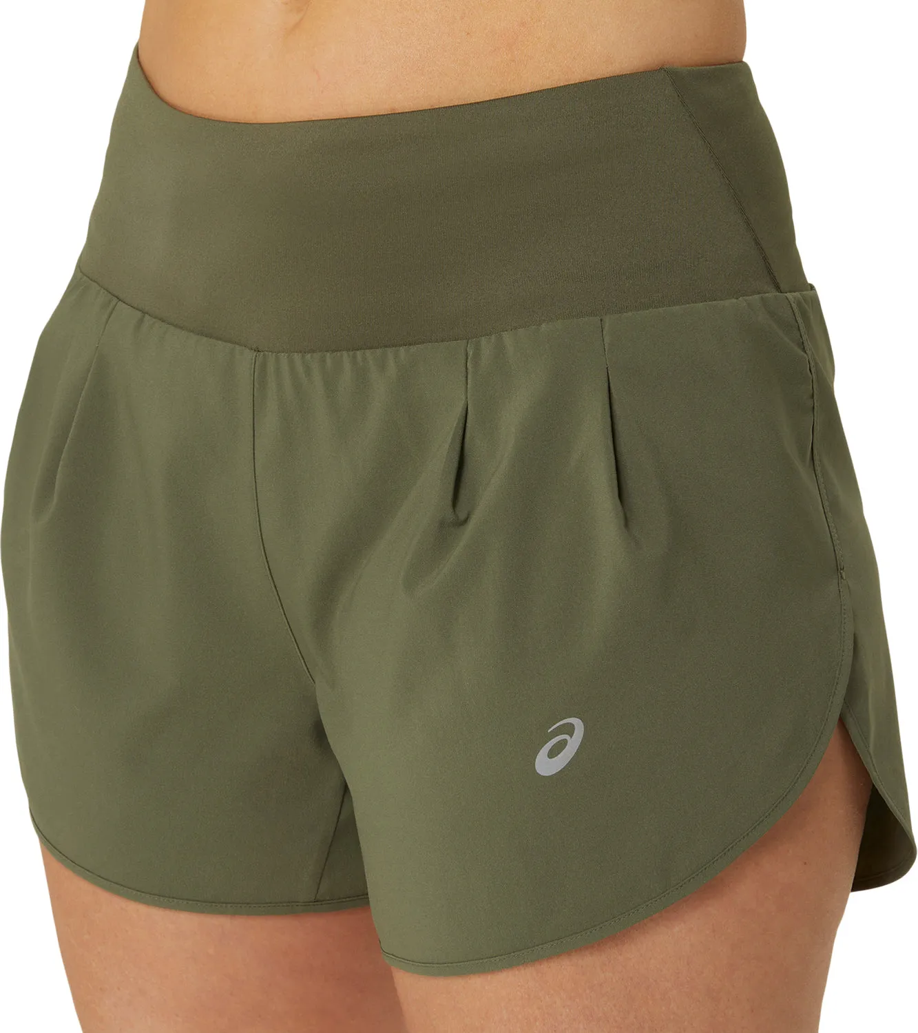 Asics Road 3.5 Inch Womens Running Shorts - Green energetic look Yoga wear