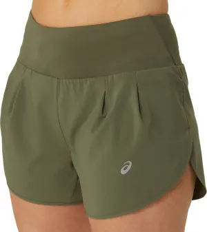 Asics Road 3.5 Inch Womens Running Shorts - Green energetic look Yoga wear